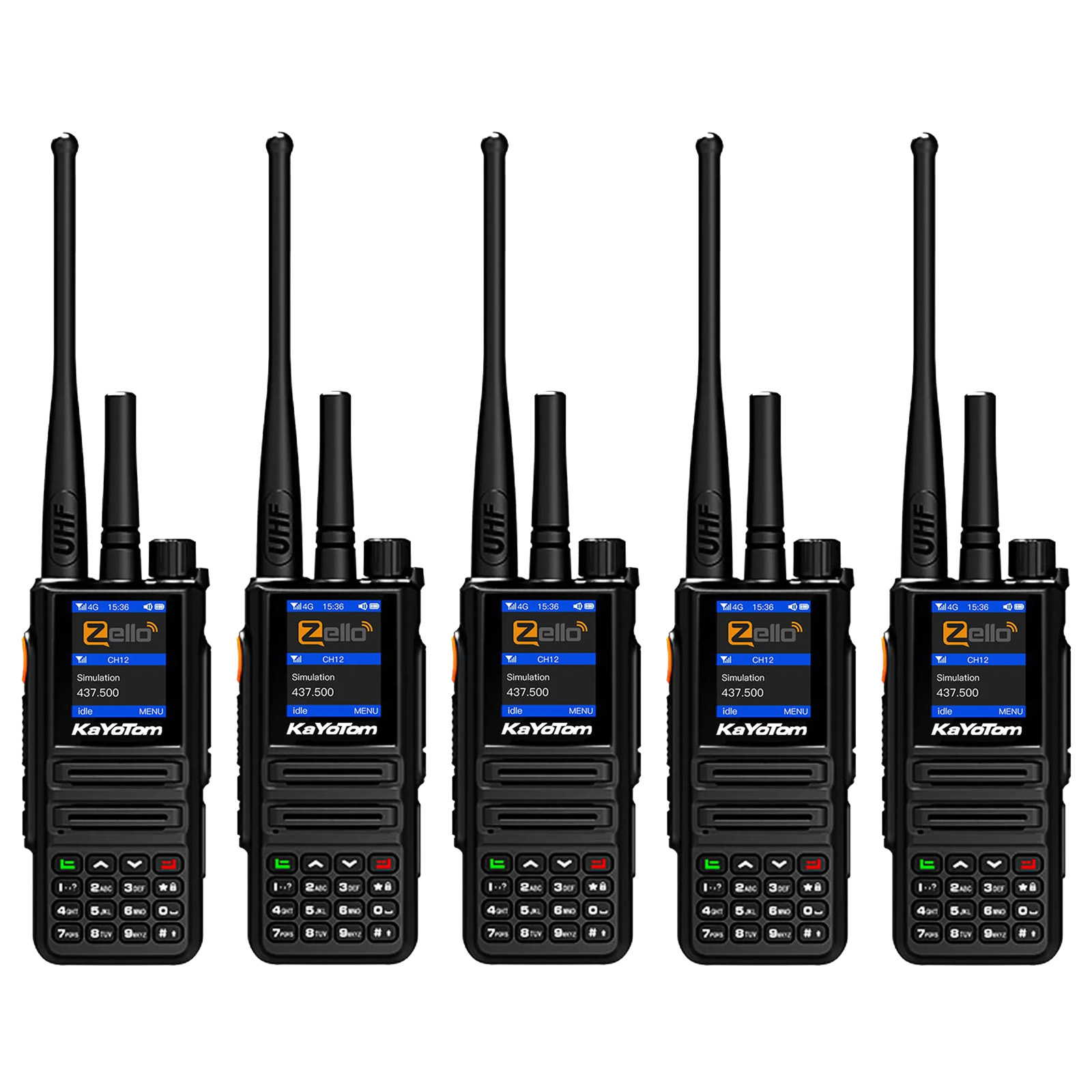 KaYoTom D08 Zello Walkie Talkie Long Range - POC + UHF for Family, Construction, Logistics, Transportation, Hotels, Shopping Malls, Outdoors and Emergency Rescue Encrypted Two Way Radios