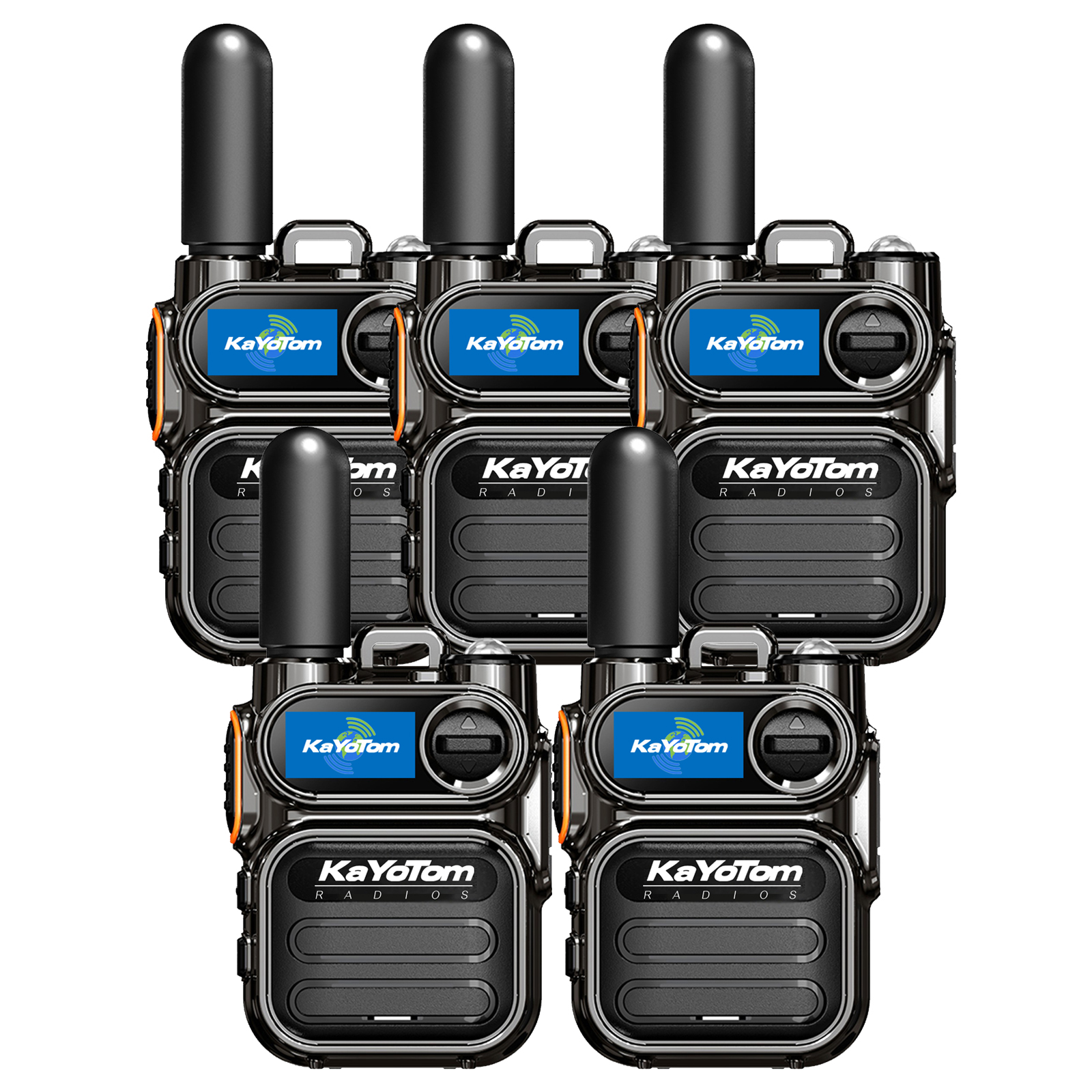 KaYoTom M11 Long Range Walkie Talkie – Global Two-Way Radio with Encrypted Communication, Unlimited Range, 72H Battery Life, HD Audio, Lightweight Design & Built-In LED Flashlight
