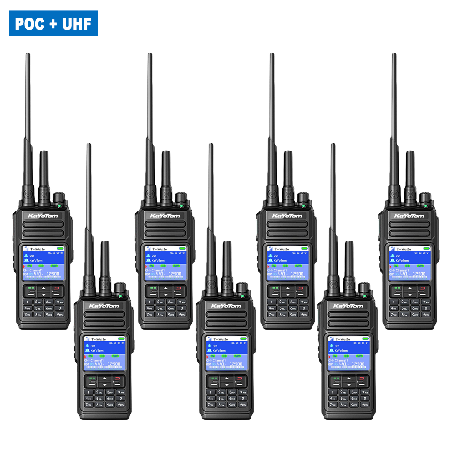 KaYoTom D10 Long Range Walkie Talkie, Unlimited Distance Global Two-Way Radio – PoC + UHF + VHF/GPS, Encrypted Communication, Dual PTT, HD Audio, IP68 Waterproof for Outdoor, Security, Business Use