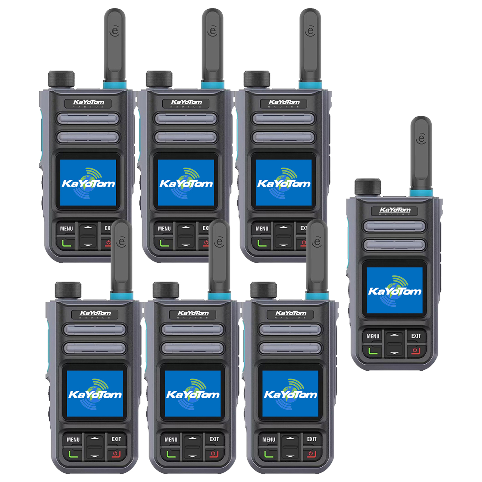 KaYoTom M16 4G POC Global Encrypted PTT Walkie Talkie Unlimited Range - IP67 waterproof, GPS tracking, Bluetooth & 7-Day Batter