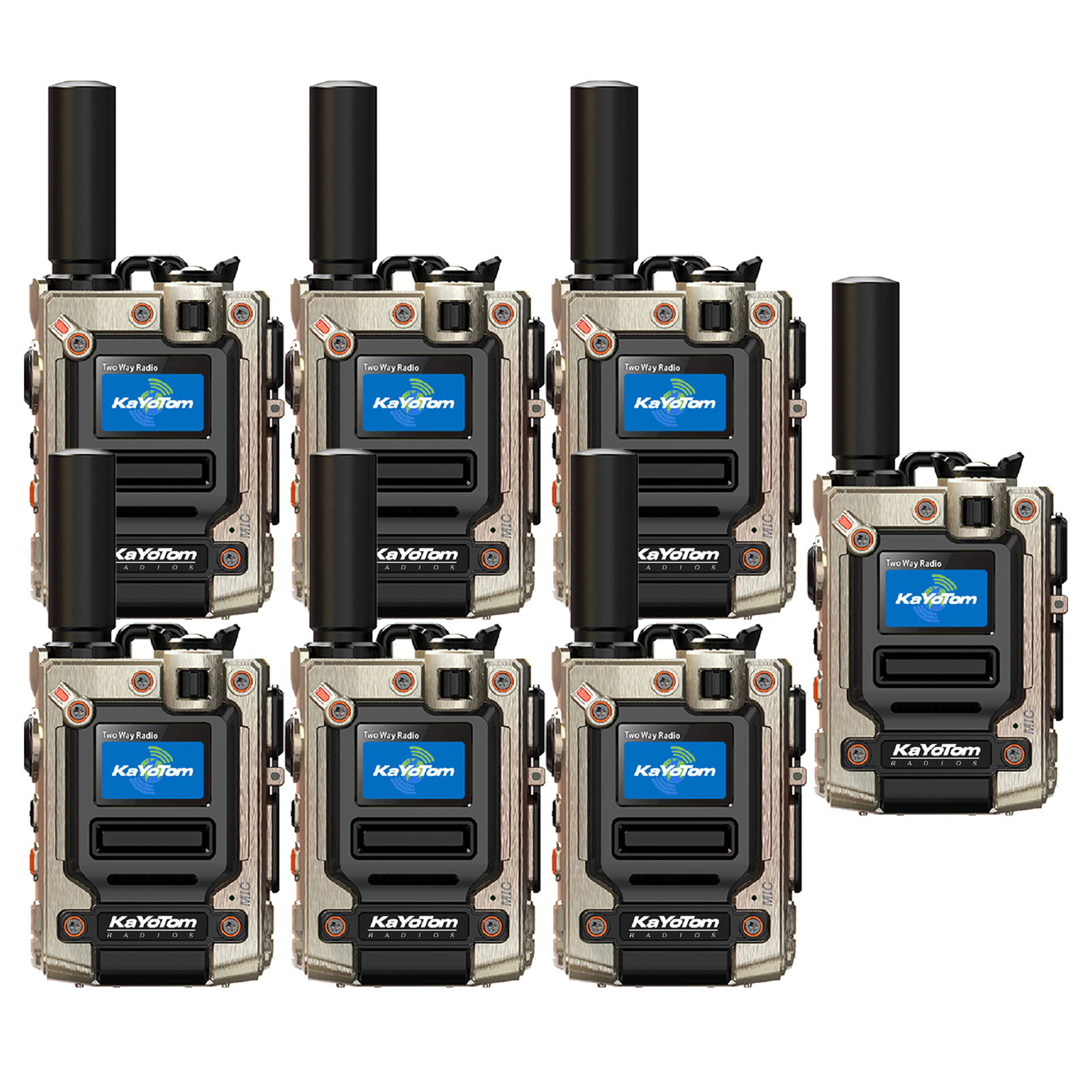 KaYoTom M08 Global Walkie Talkie Unlimited Range Encrypted Two-Way Radio - 72H Battery, HD Audio, Lightweight & LED Flashlight, 172 Countries Coverage