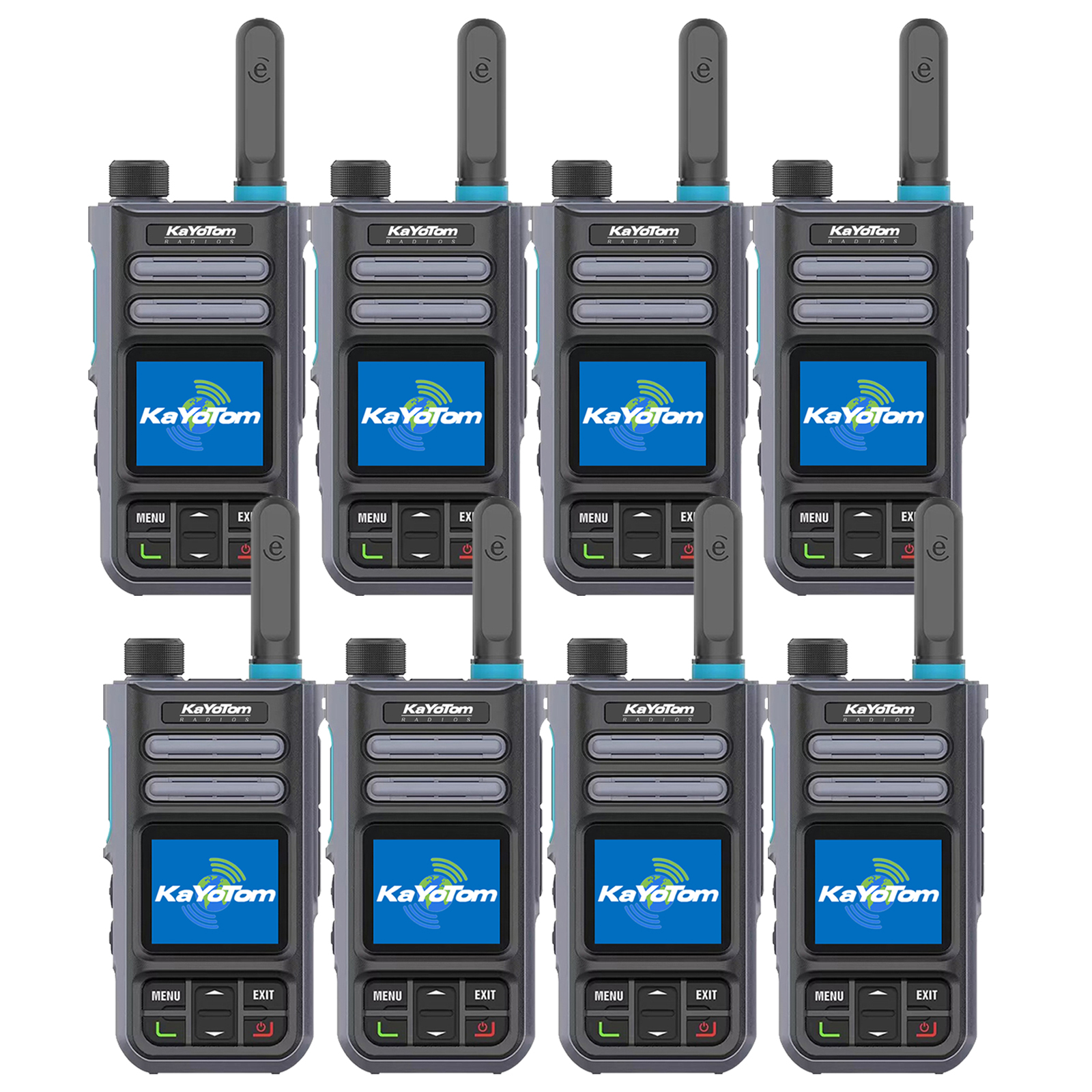 KaYoTom M16 4G POC Global Encrypted PTT Walkie Talkie Unlimited Range - IP67 waterproof, GPS tracking, Bluetooth & 7-Day Batter