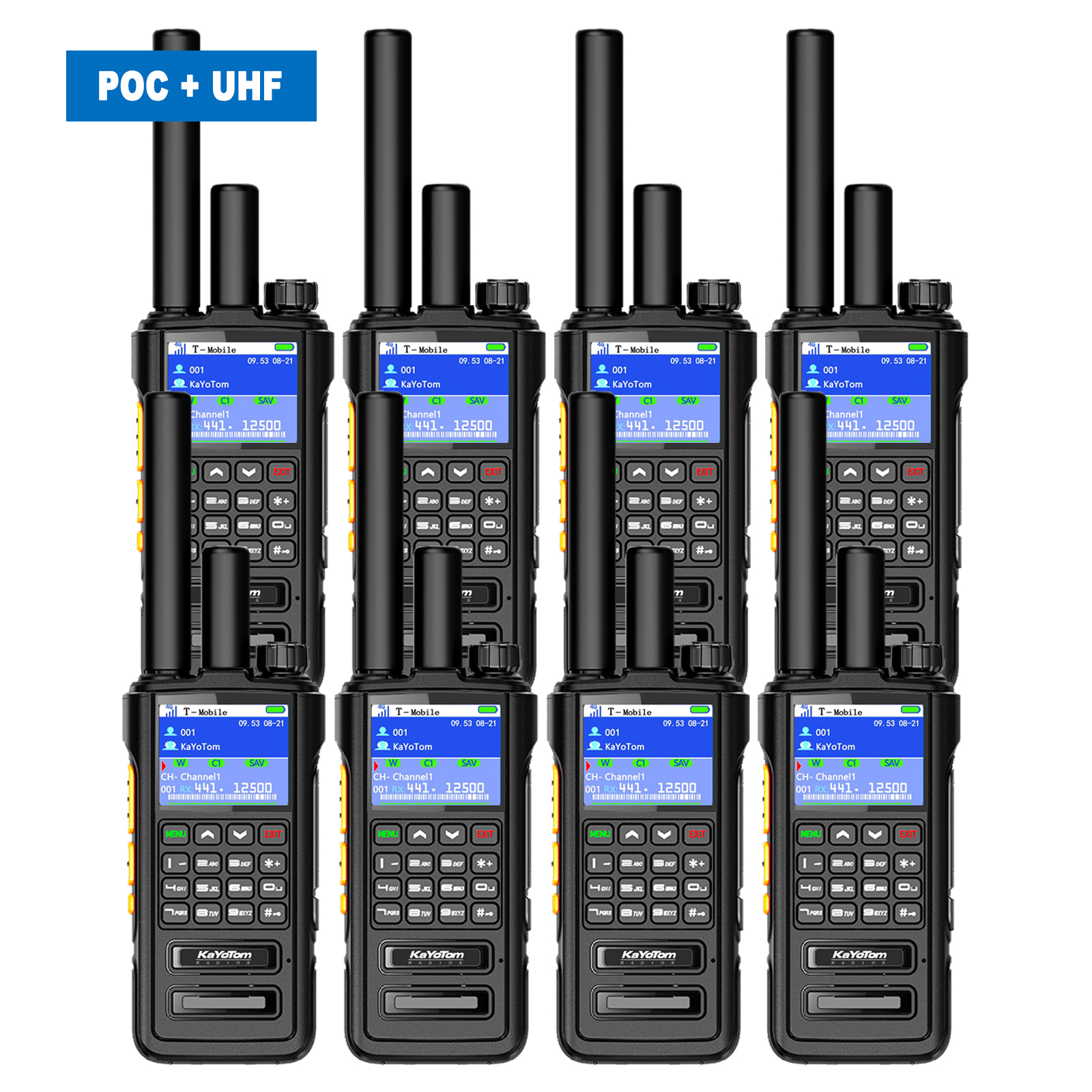 KaYoTom D09 5W Long Range Walkie Talkie – Global PoC + UHF Two-Way Radio with GPS, Encrypted Secure Communication, Dual PTT, HD Audio, IP67 Waterproof, Durable for Outdoor, Security & Business
