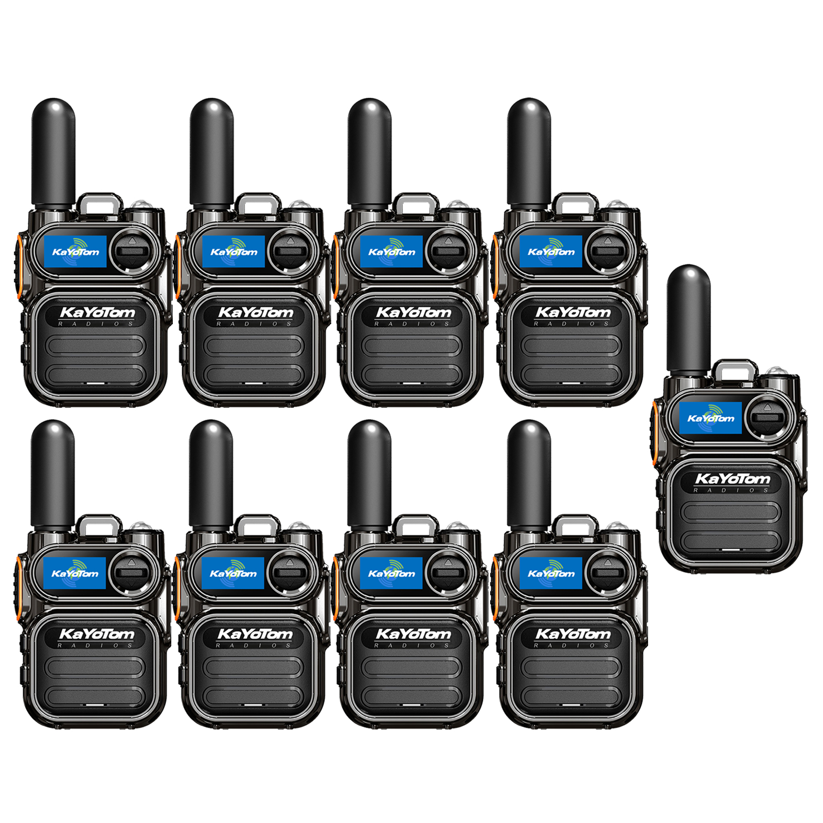 KaYoTom M11 Long Range Walkie Talkie – Global Two-Way Radio with Encrypted Communication, Unlimited Range, 72H Battery Life, HD Audio, Lightweight Design & Built-In LED Flashlight