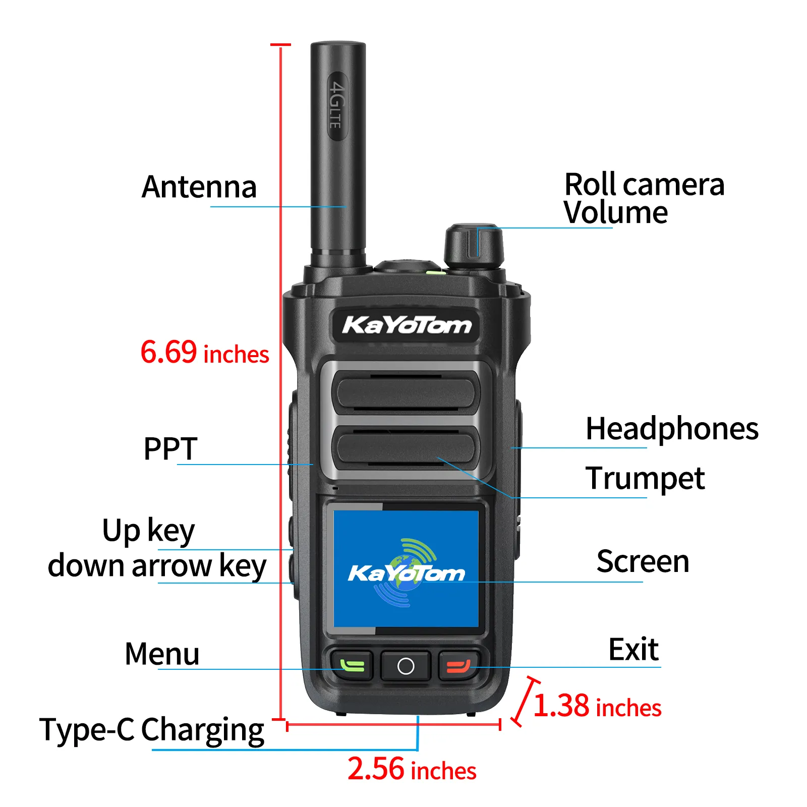 KaYoTom G07 Global Walkie Talkie 4G LTE POC Radio Long Range Two Way Radio