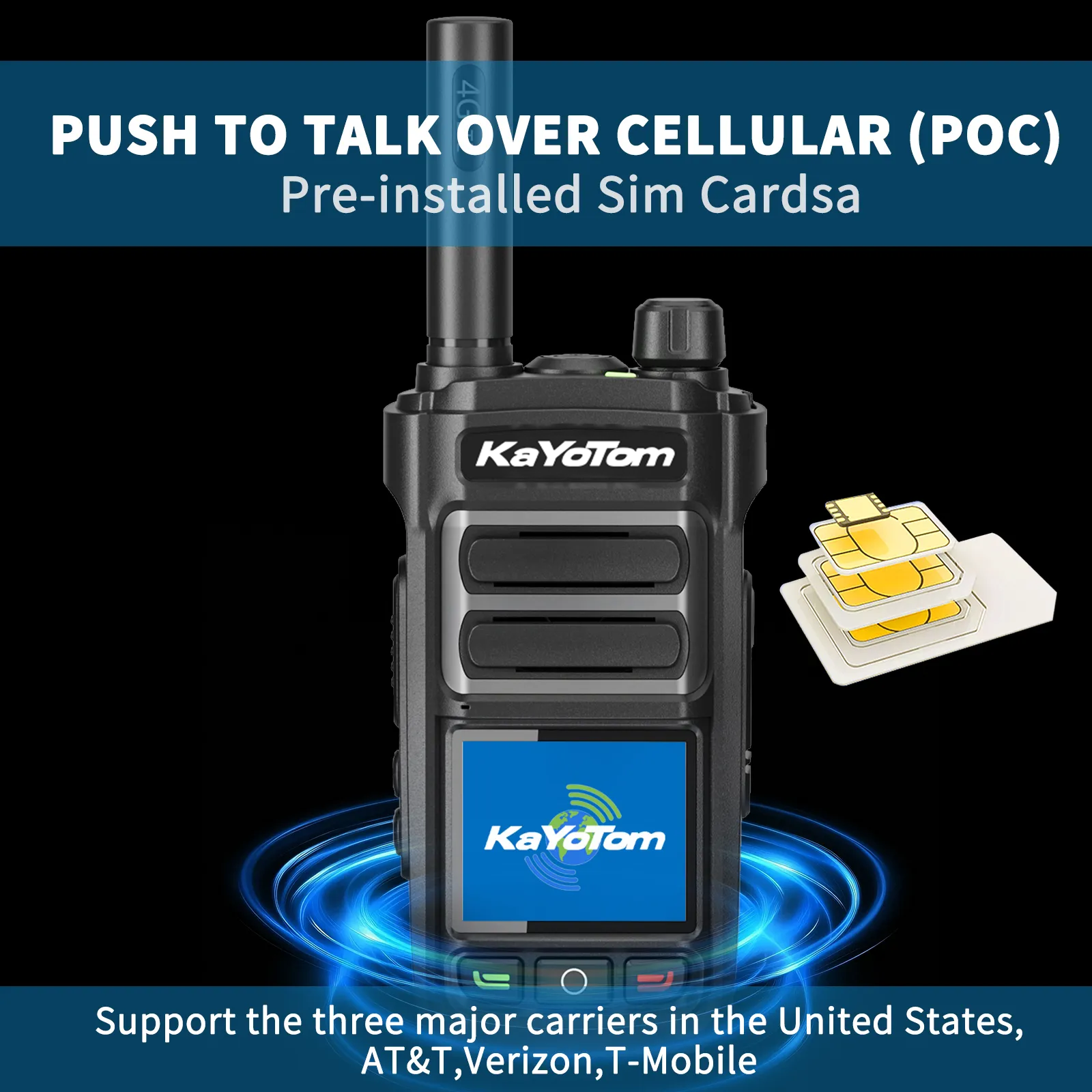 KaYoTom G07 Global Walkie Talkie 4G LTE POC Radio Long Range Two Way Radio