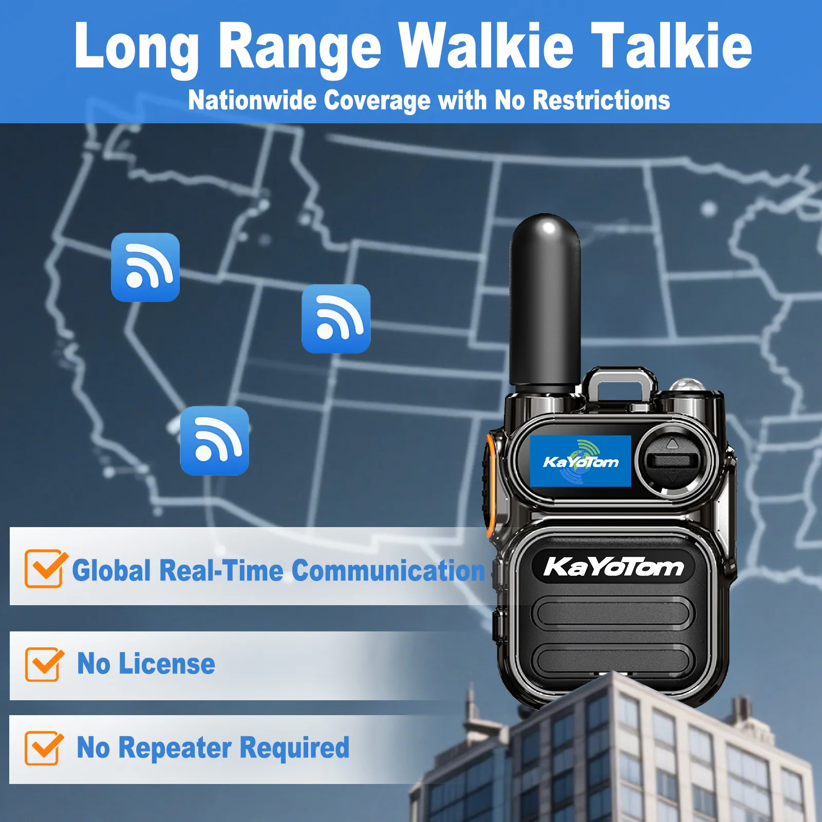 Kayotom M11 Global Walkie Talkie 4G LTE POC Radio Rugged Encrypted Two Way Radio