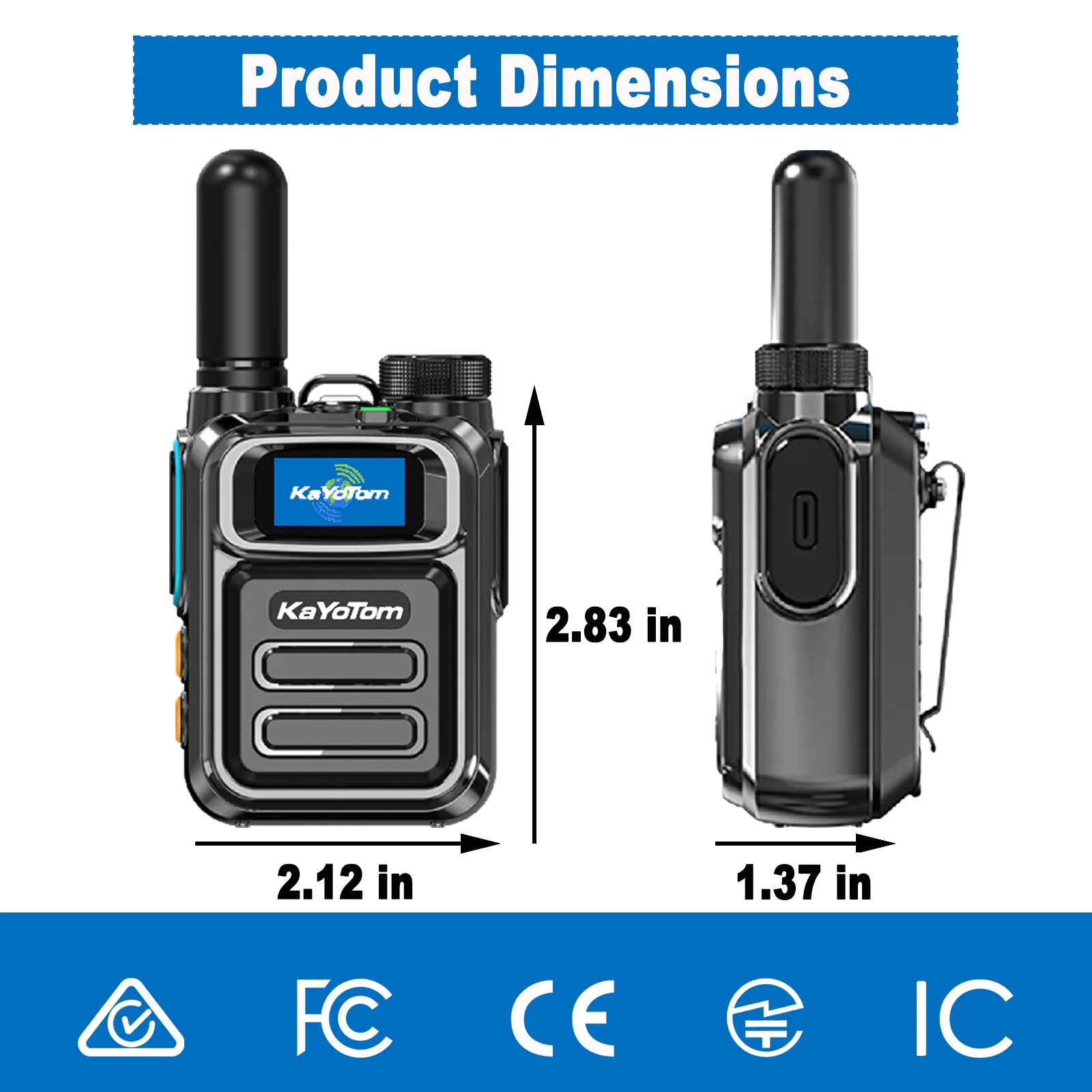 KaYoTom M05 Global Walkie Talkie 4G LTE POC Radio Rugged Two Way Radio