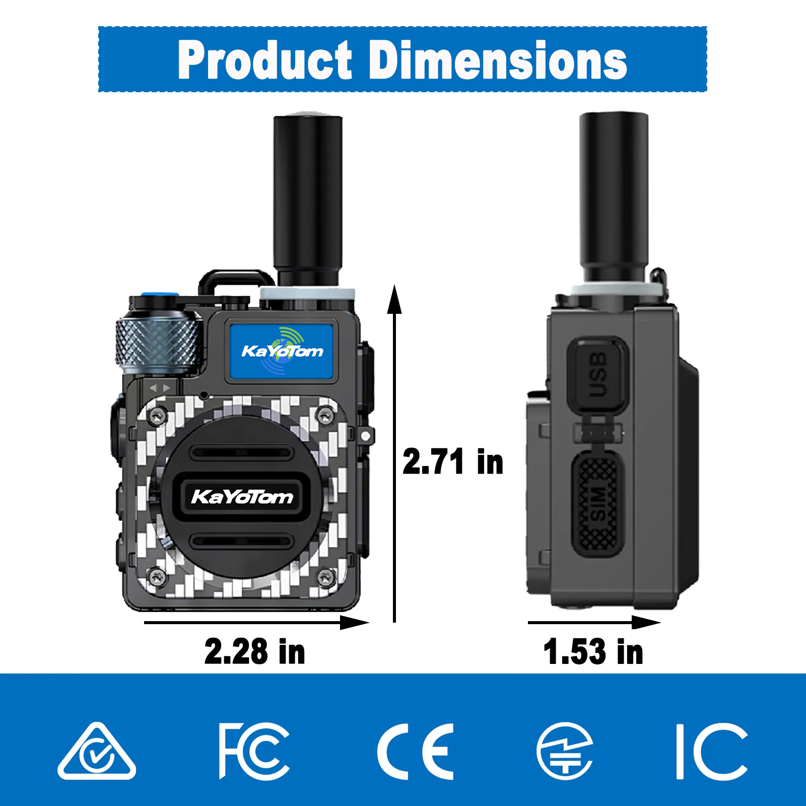 KaYoTom M09 Global Walkie Talkie POC Radio Rugged Encrypted Long Range Two-Way Radio