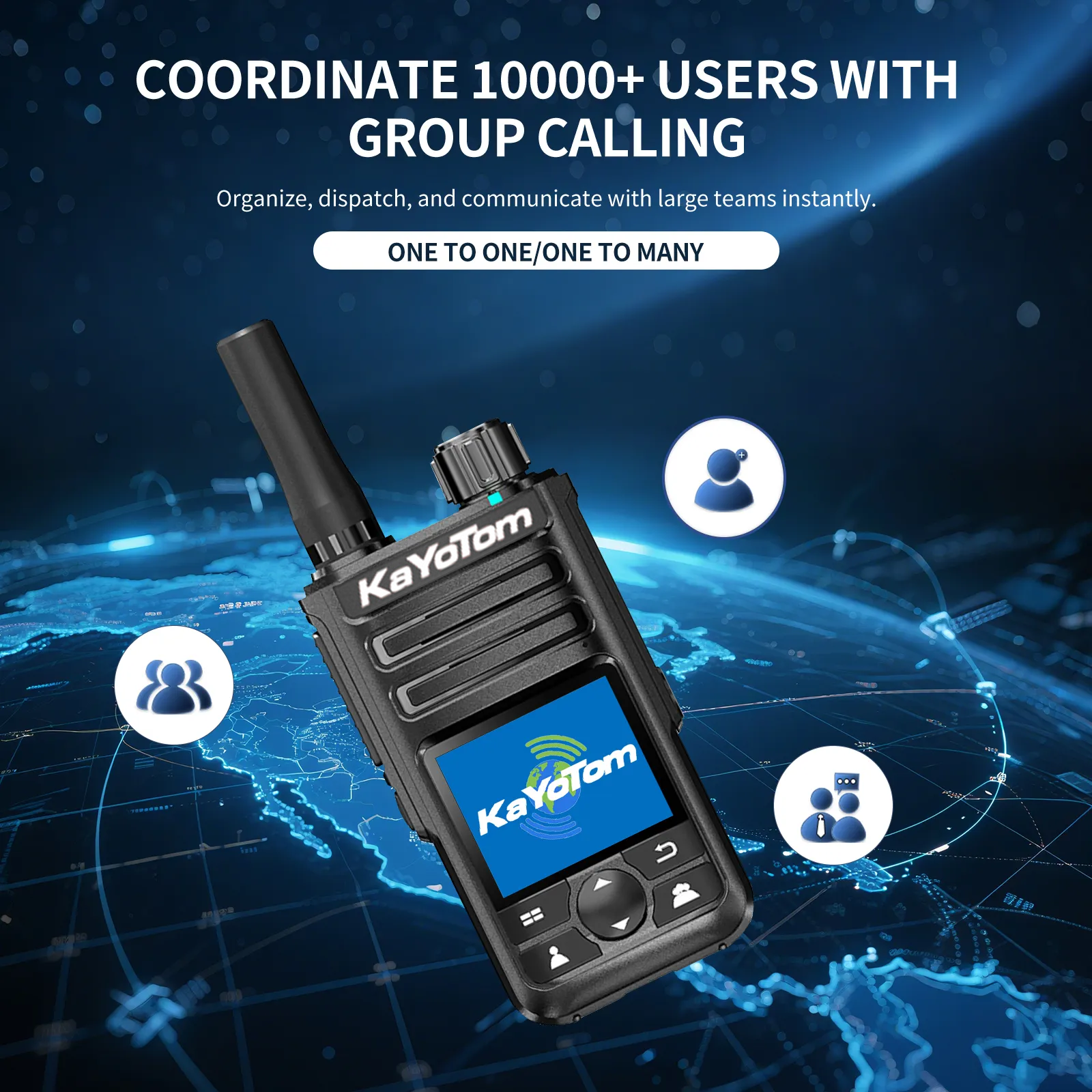 KaYoTom M14 Global Walkie Talkie POC Radio GPS Tracking Unlimited Range Encrypted Two-Way Radio