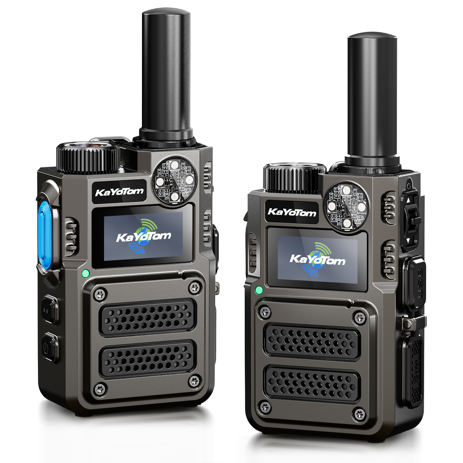 KaYoTom M12 Global Unlimited Range 4G LTE PoC Rapid Walkie Talkies Long Range Two-Way Radios 5000+ Miles with Nationwide Range Long Distance Radios for Truck Fleet & Construction site