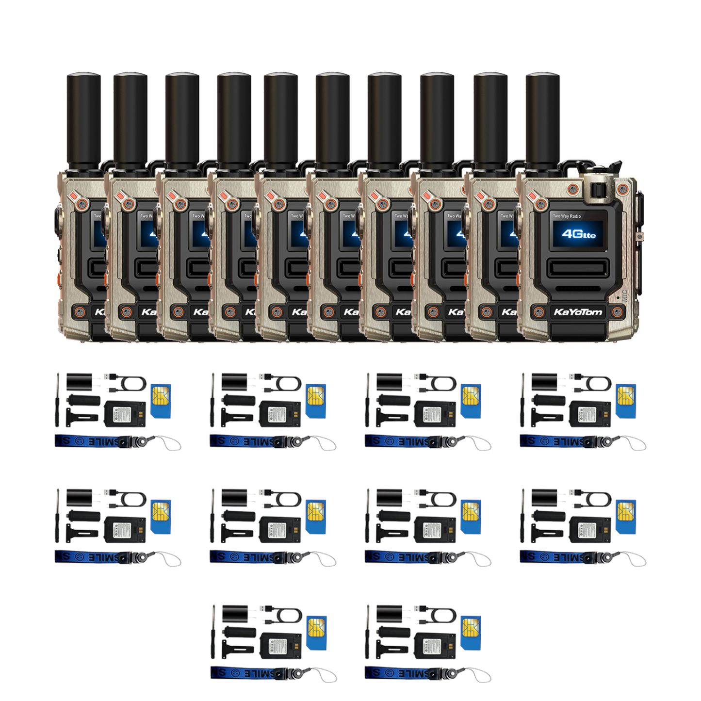 KaYoTom M08 4G Global Walkie-Talkie - Long-Distance Communication, Durable Design, Multi-Functional LED Lighting