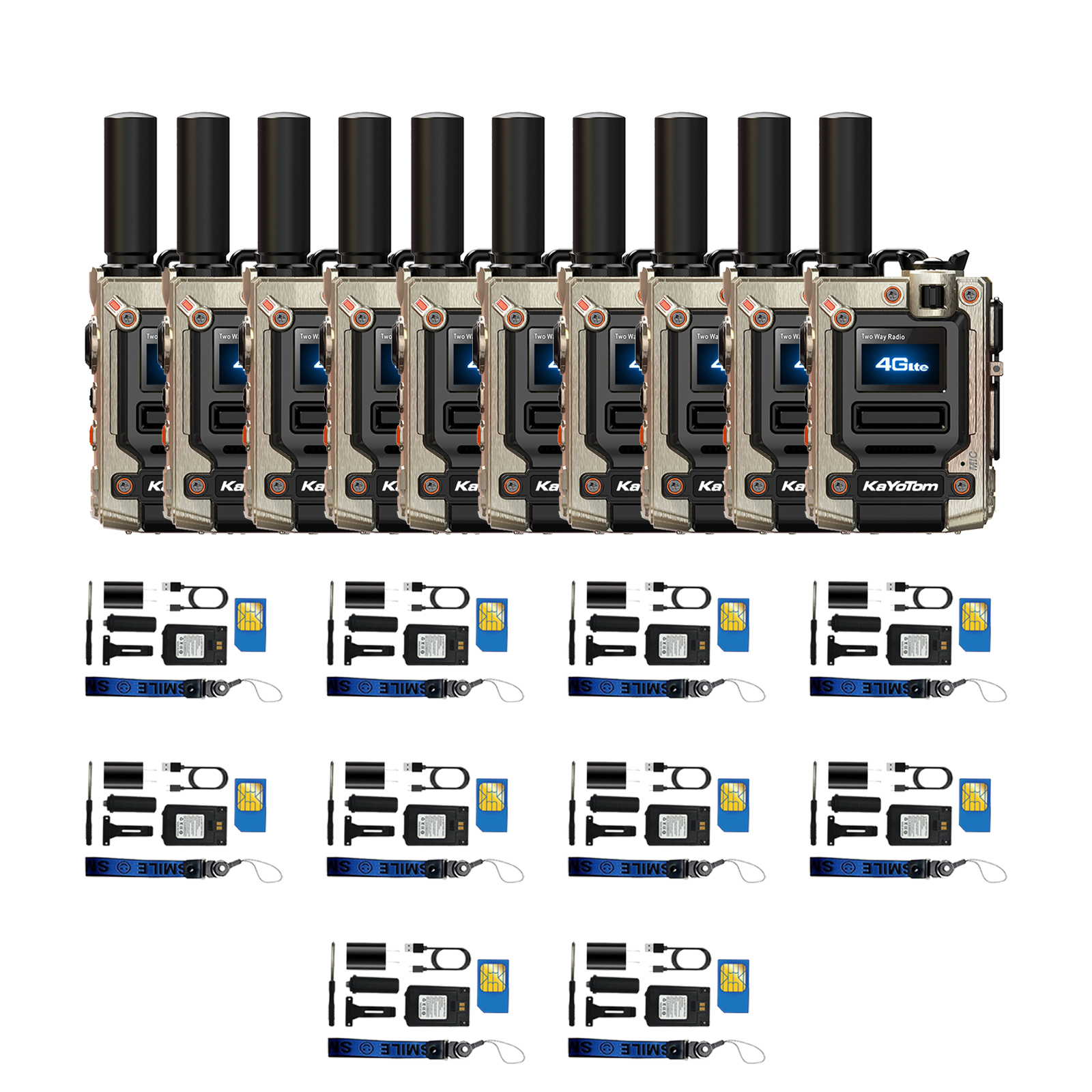 KaYoTom M08 4G Global Walkie-Talkie - Long-Distance Communication, Durable Design, Multi-Functional LED Lighting