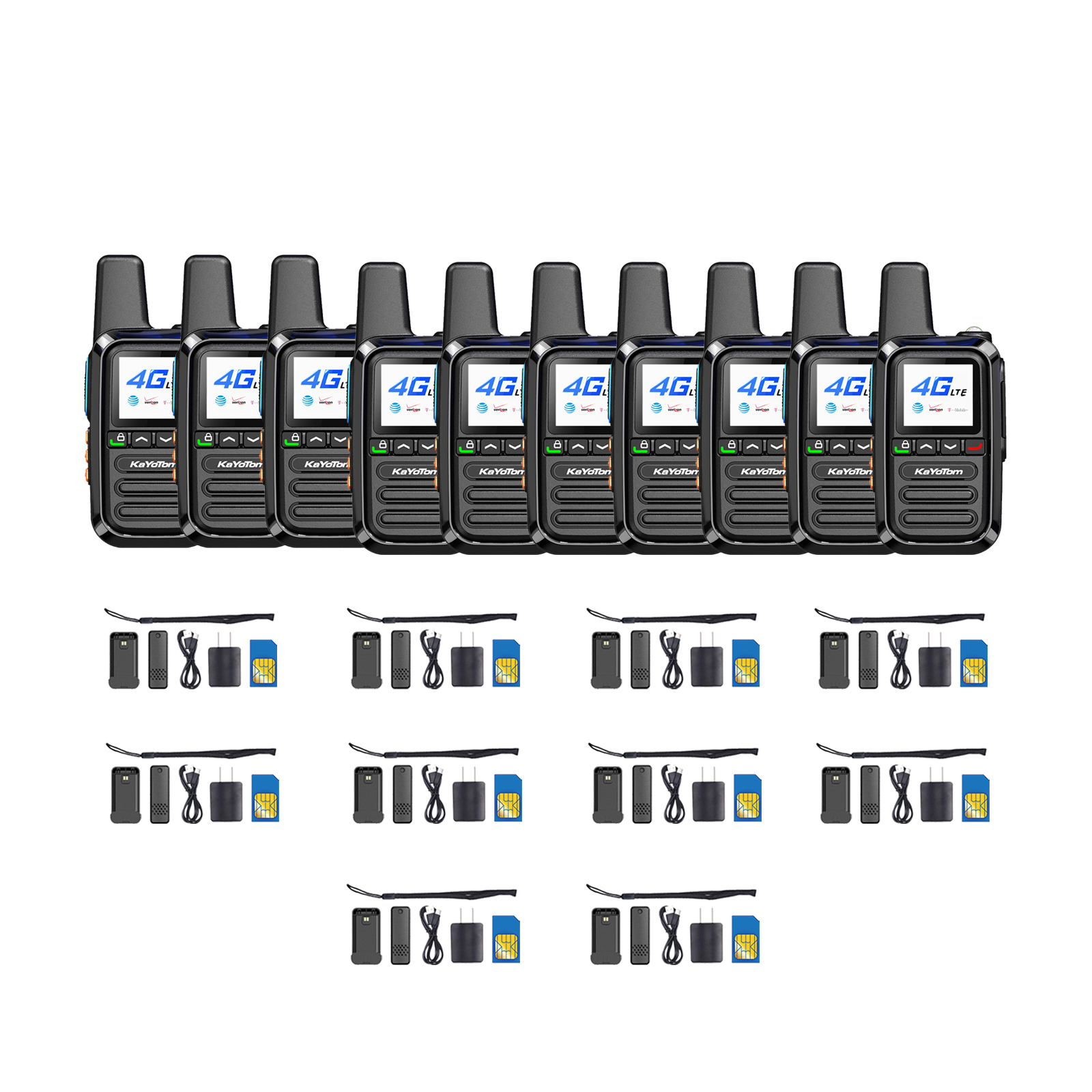 KaYoTom G05 Global PTT Walkie Talkie - 5000 Miles Range, Built-in SIM, 200 Channels, Instant Use & LED Illumination