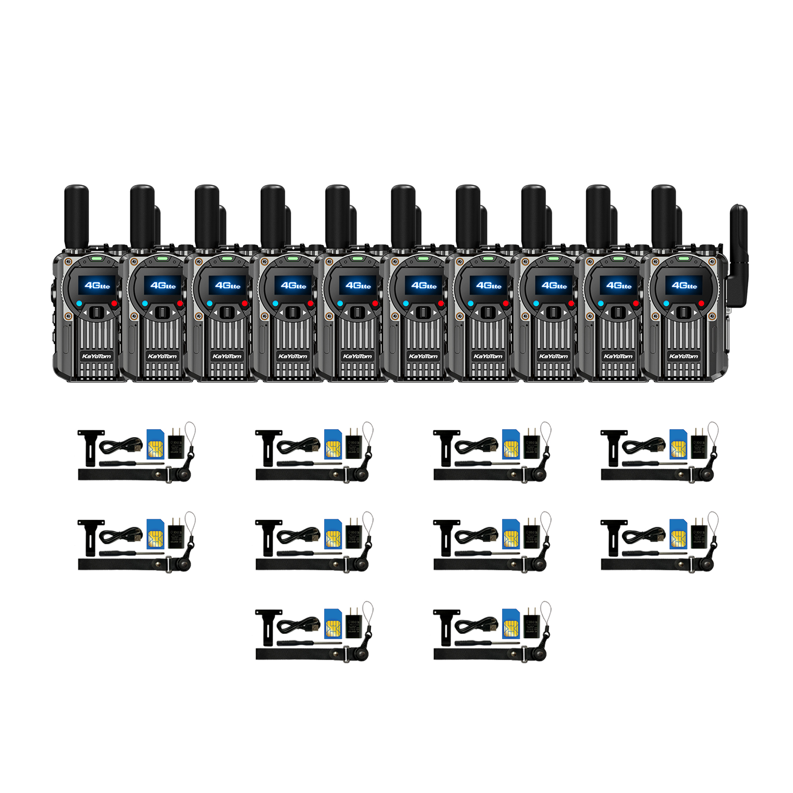 KaYoTom M66 Global Push To Talk (PTT) Walkie-Talkie – 5000-Mile Range, FM Radio & SOS Functions, TYPE-C Fast Charging