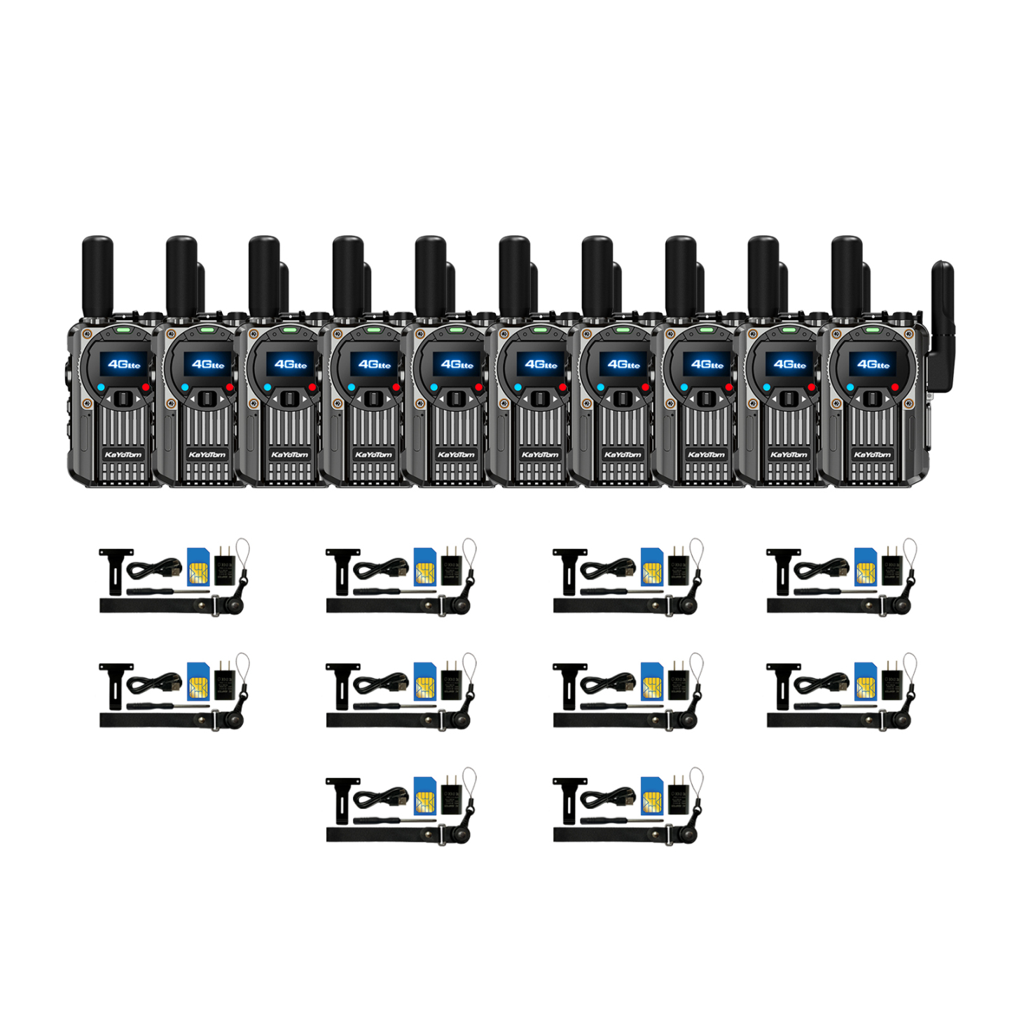 KaYoTom M66 Global Push To Talk (PTT) Walkie-Talkie – 5000-Mile Range, FM Radio & SOS Functions, TYPE-C Fast Charging