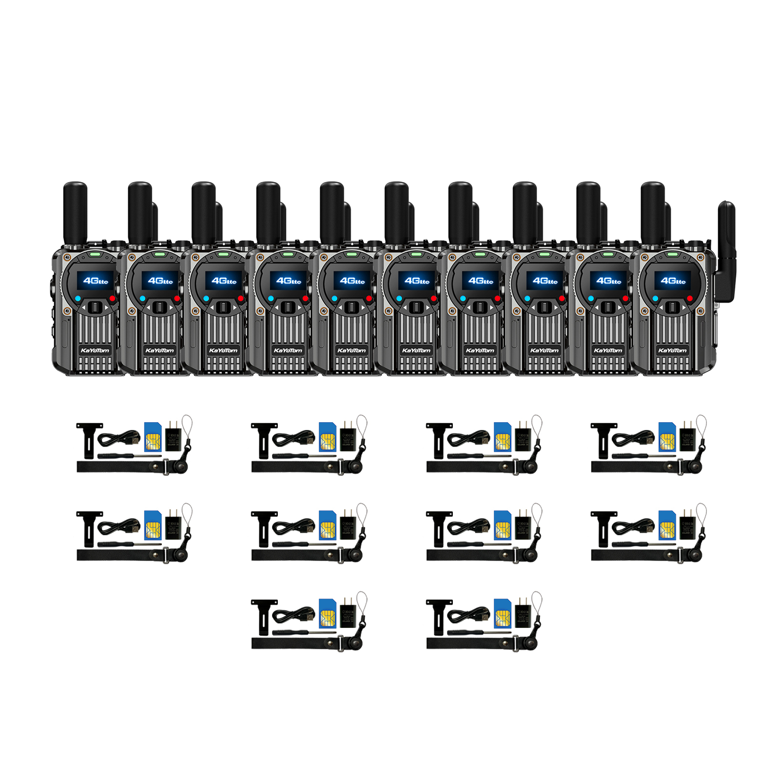 KaYoTom M66 Global Push To Talk (PTT) Walkie-Talkie – 5000-Mile Range, FM Radio & SOS Functions, TYPE-C Fast Charging