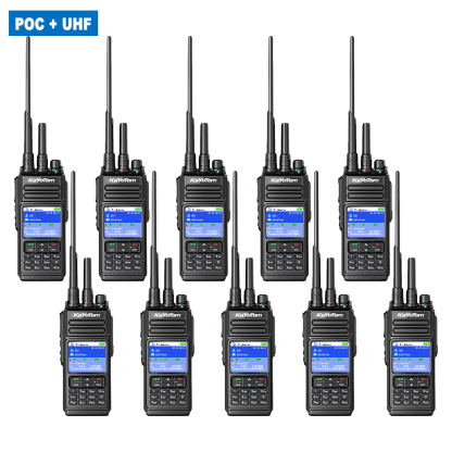 KaYoTom D10 Long Range Walkie Talkie, Unlimited Distance Global Two-Way Radio – PoC + UHF + VHF/GPS, Encrypted Communication, Dual PTT, HD Audio, IP68 Waterproof for Outdoor, Security, Business Use