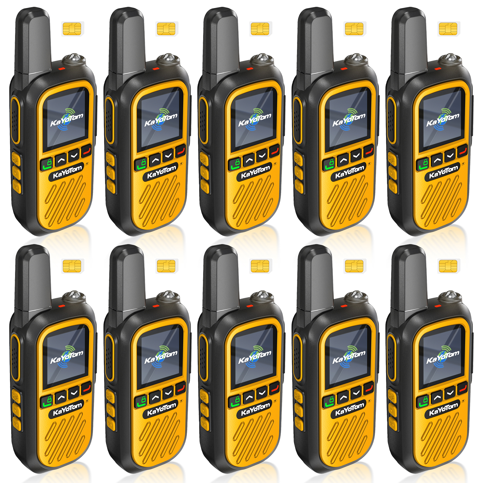 KaYoTom G12 Global Walkie Talkies Long Range Global Unlimited Range 4G LTE PoC Two-Way Radios (5000+ Miles) Rugged & Waterproof Rechargeable for Construction,Truck Fleets,Families 