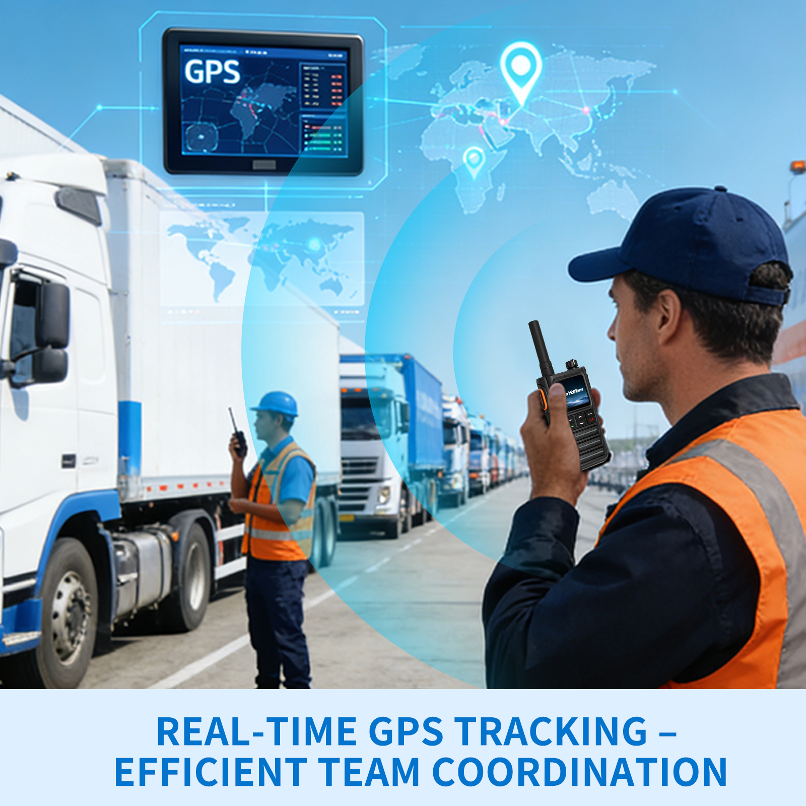 KaYoTom G09 Global Walkie Talkies Unlimited Range Rapid GPS Long Range Two Way Radio, IP65 Waterproof, AI Noise Cancellation for Nationwide Outdoor, Logistics, Road Trips & Family