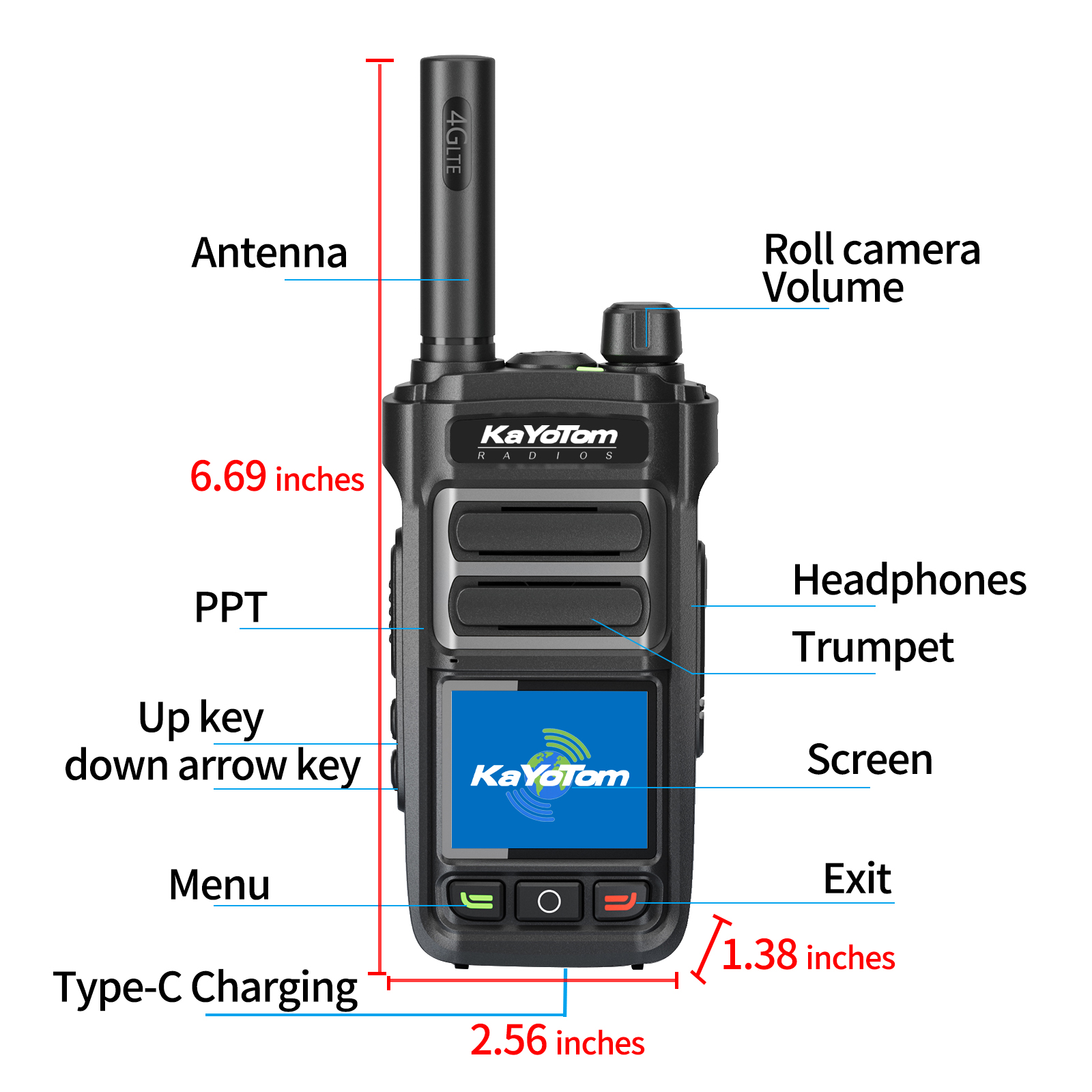 KaYoTom G07 Global Walkie Talkie – Unlimited Range PoC Radio with Nationwide Coverage, 4G LTE Network, Clear Voice & Secure Communication for Outdoor, Business & Emergency Use