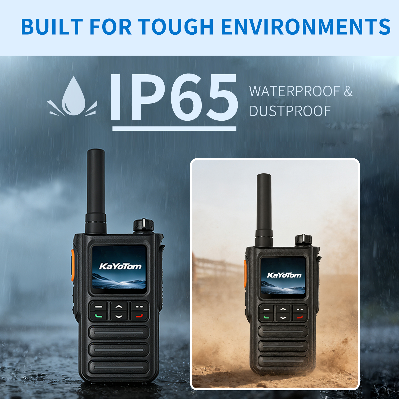 KaYoTom G09 Global Walkie Talkies Unlimited Range Rapid GPS Long Range Two Way Radio, IP65 Waterproof, AI Noise Cancellation for Nationwide Outdoor, Logistics, Road Trips & Family