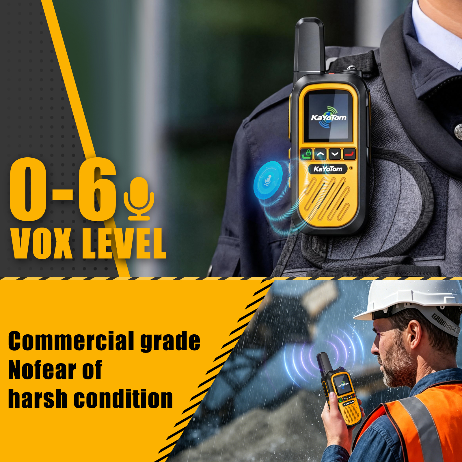 KaYoTom G12 Global Walkie Talkies Long Range Global Unlimited Range 4G LTE PoC Two-Way Radios (5000+ Miles) Rugged & Waterproof Rechargeable for Construction,Truck Fleets,Families 