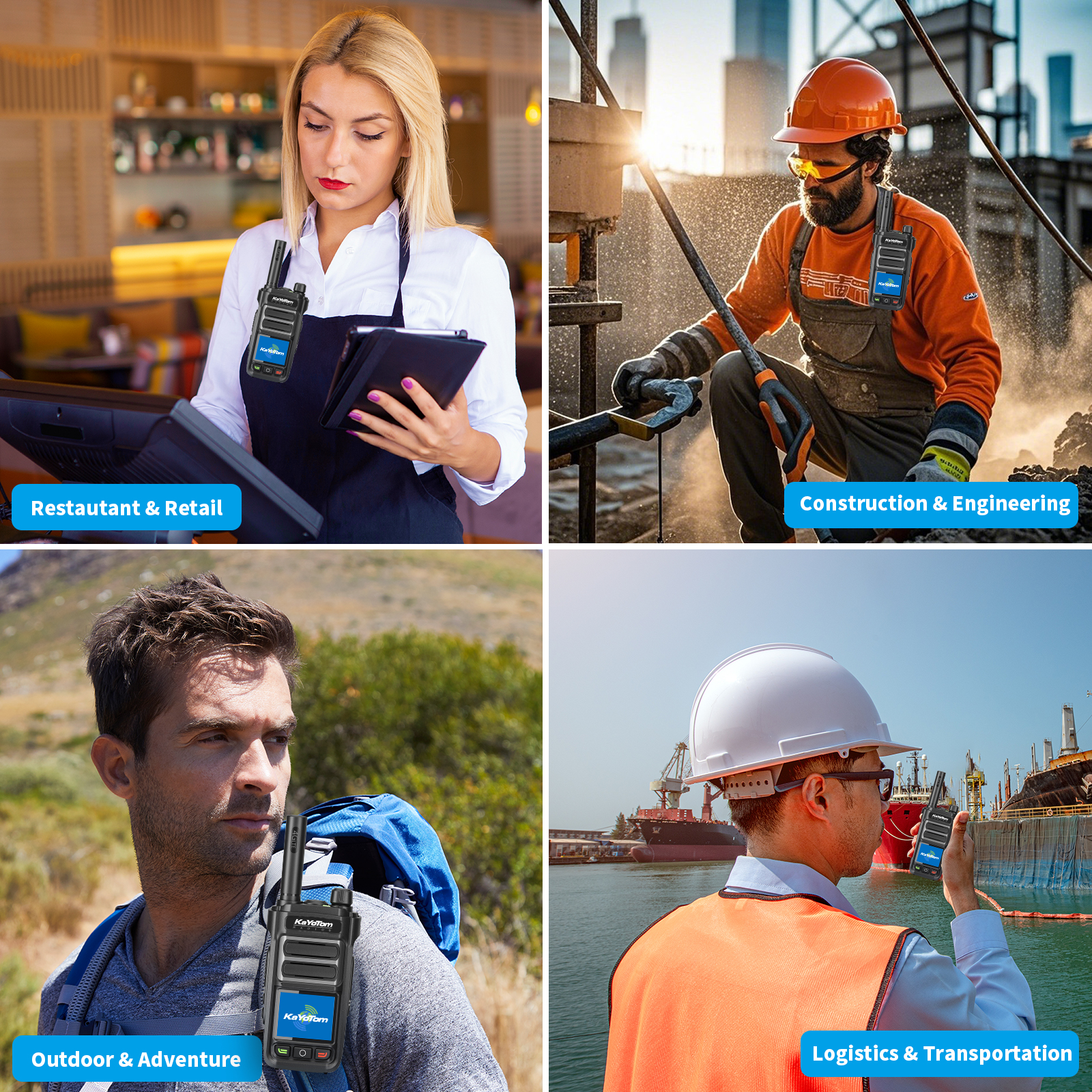 KaYoTom G07 Global Walkie Talkie – Unlimited Range PoC Radio with Nationwide Coverage, 4G LTE Network, Clear Voice & Secure Communication for Outdoor, Business & Emergency Use