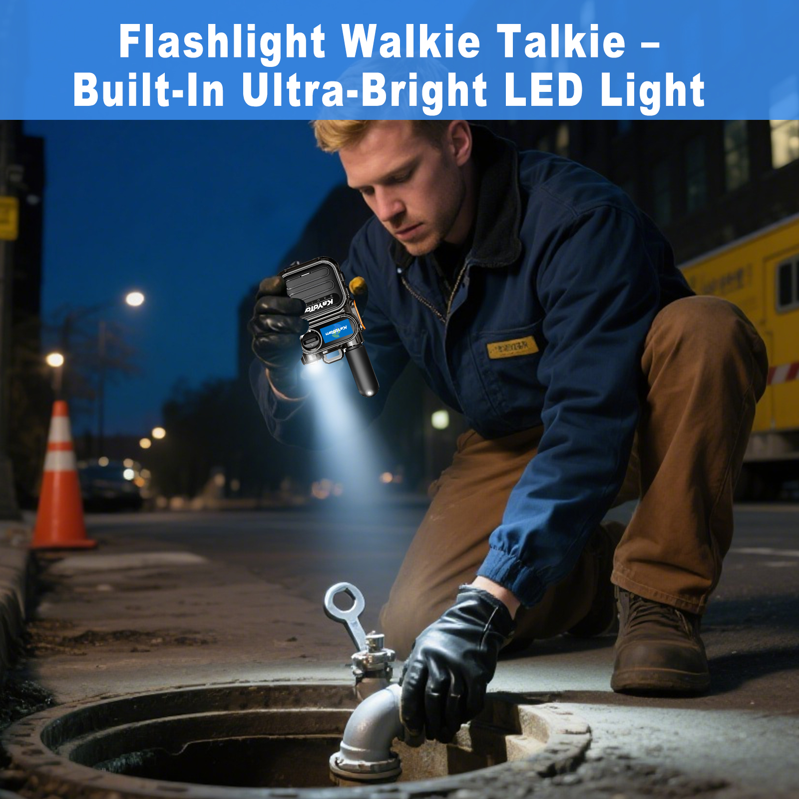 KaYoTom M11 Global Walkie Talkie - Unlimited Range Encrypted Two-Way Radio - 72H Battery, Lightweight & LED Flashlight, 172 Countries Coverage