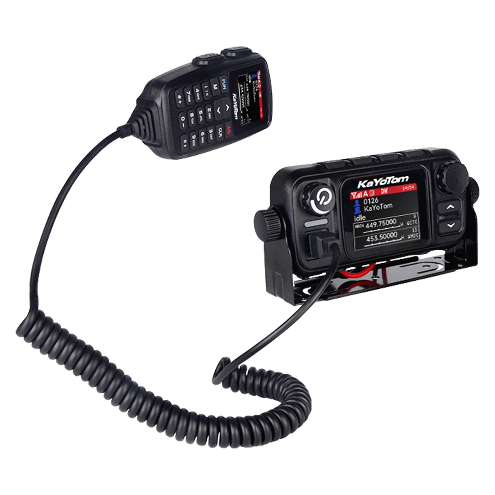 KaYoTom T77 Global Dual-mode Walkie Talkie Mobile Radio POC+UHF+VHF+GPS 