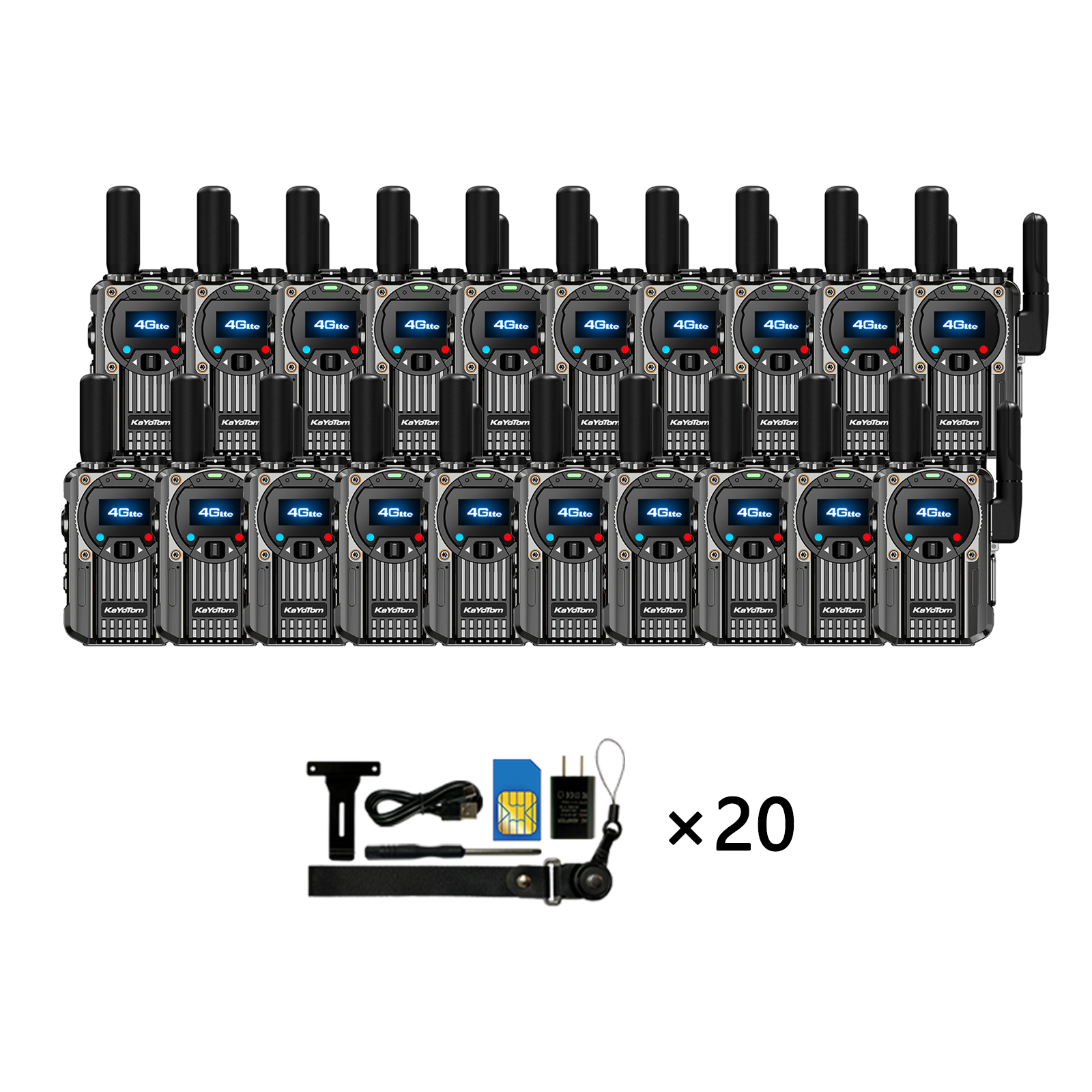 KaYoTom M66 Global Push To Talk (PTT) Walkie-Talkie – 5000-Mile Range, FM Radio & SOS Functions, TYPE-C Fast Charging