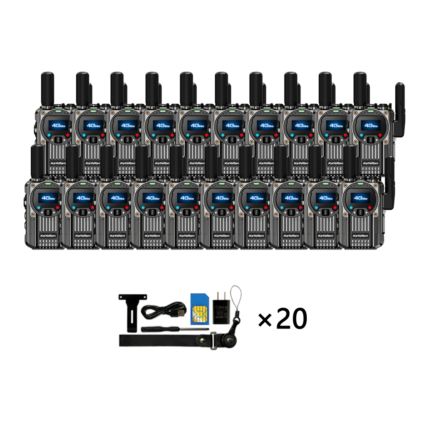 KaYoTom M66 Global Push To Talk (PTT) Walkie-Talkie – 5000-Mile Range, FM Radio & SOS Functions, TYPE-C Fast Charging