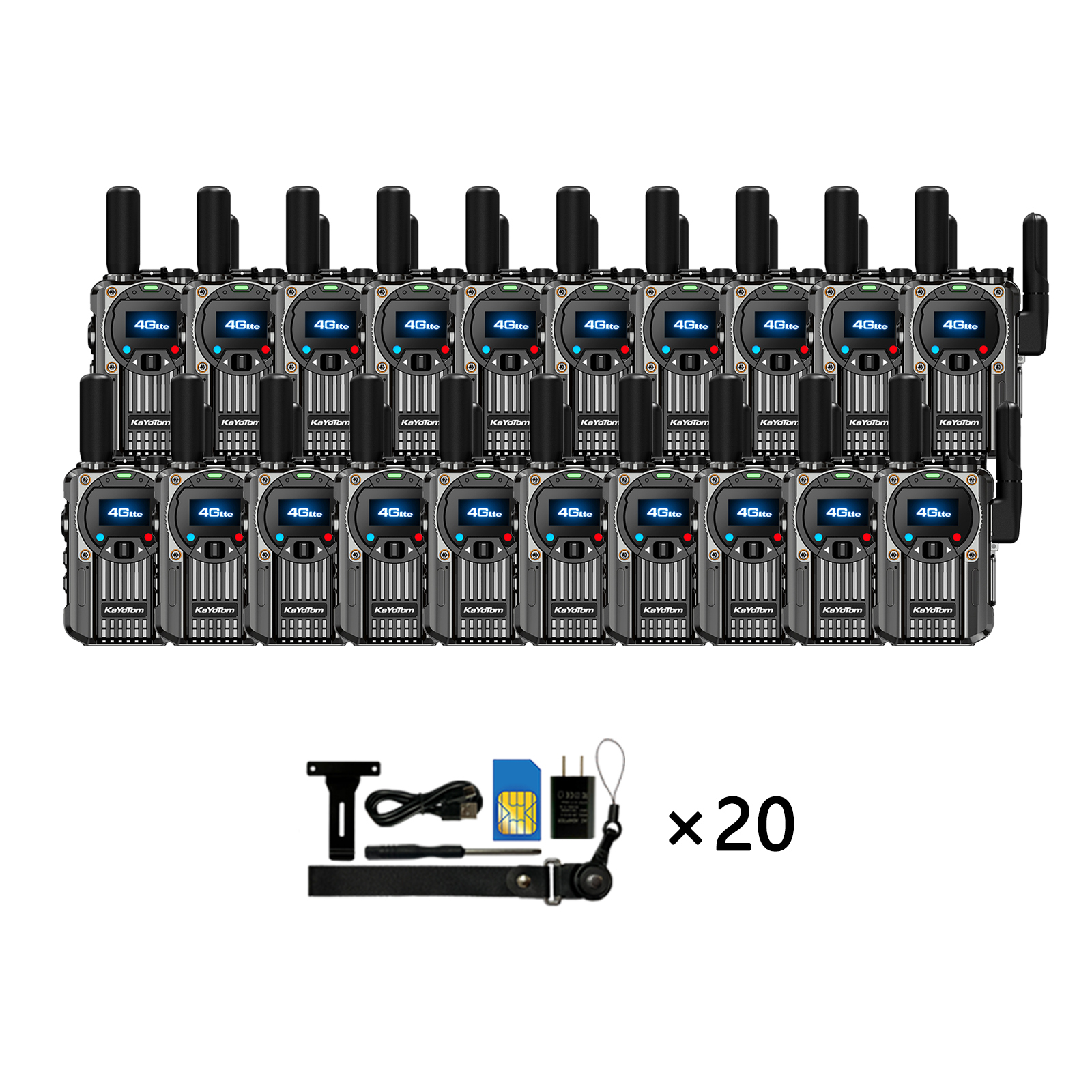 KaYoTom M66 Global Push To Talk (PTT) Walkie-Talkie – 5000-Mile Range, FM Radio & SOS Functions, TYPE-C Fast Charging