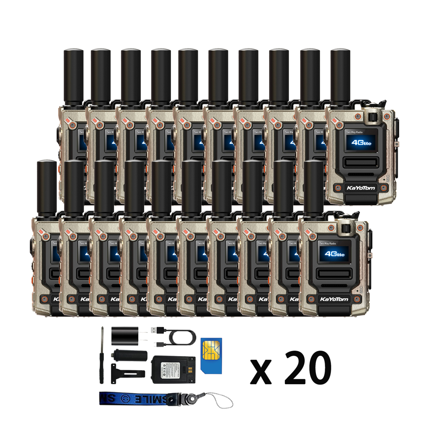 KaYoTom M08 4G Global Walkie-Talkie - Long-Distance Communication, Durable Design, Multi-Functional LED Lighting