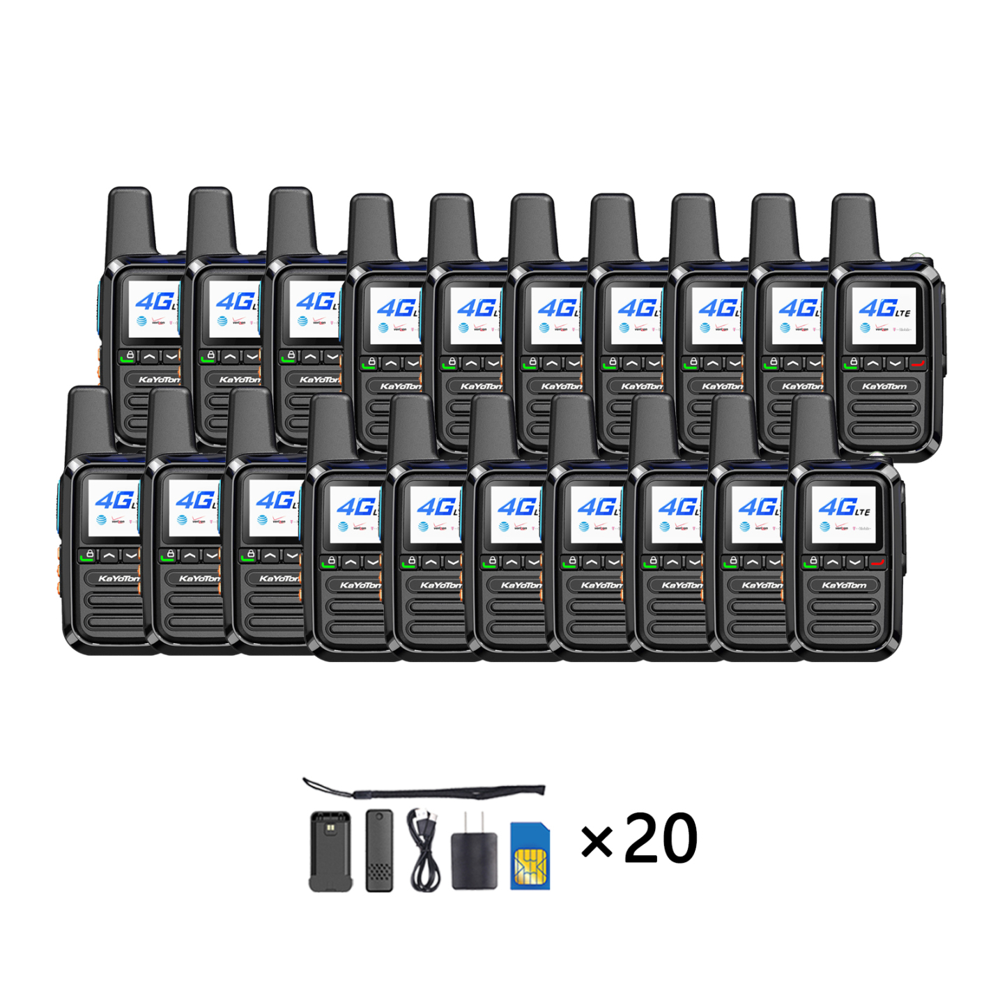 KaYoTom G05 Global PTT Walkie Talkie - 5000 Miles Range, Built-in SIM, 200 Channels, Instant Use & LED Illumination