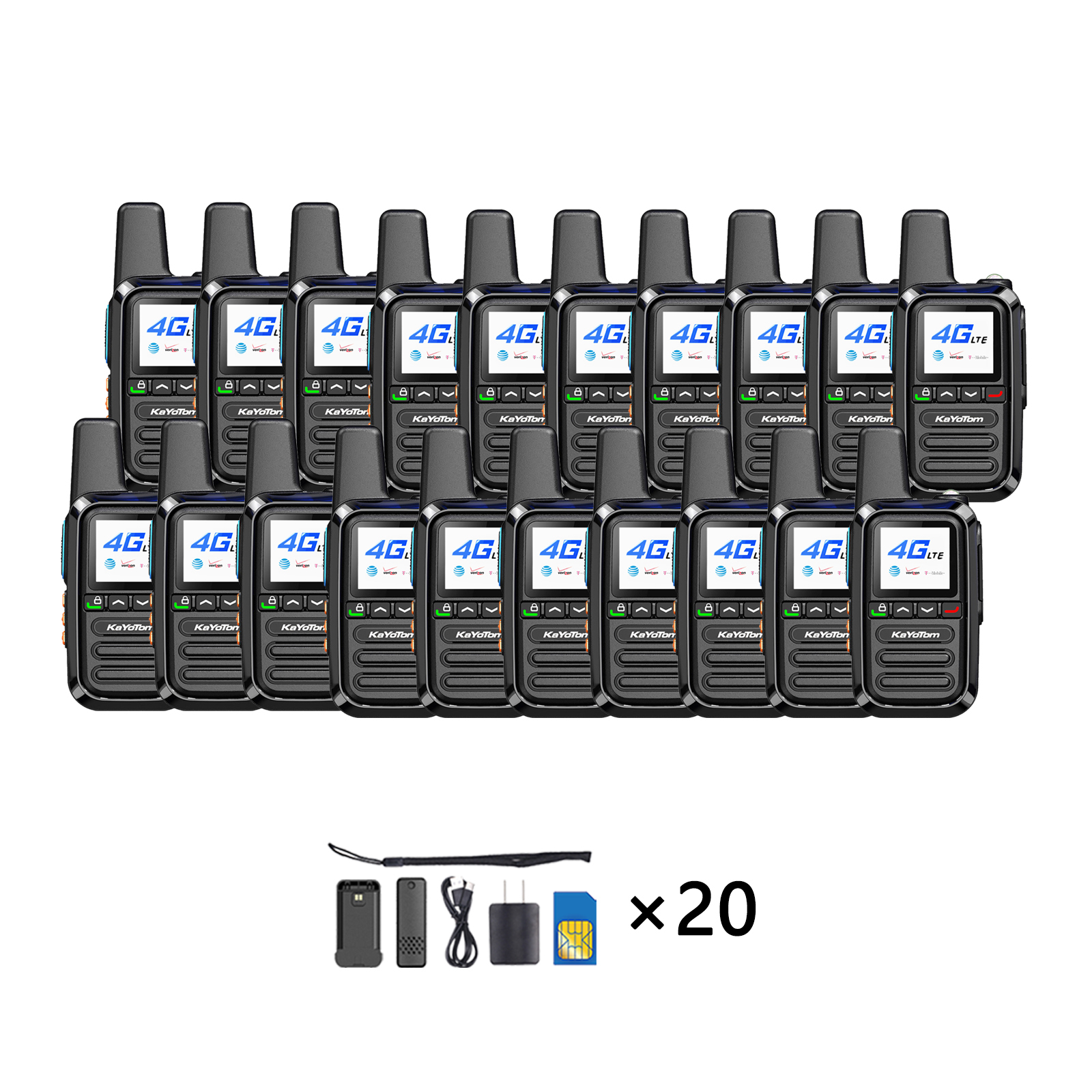 KaYoTom G05 Global PTT Walkie Talkie - 5000 Miles Range, Built-in SIM, 200 Channels, Instant Use & LED Illumination