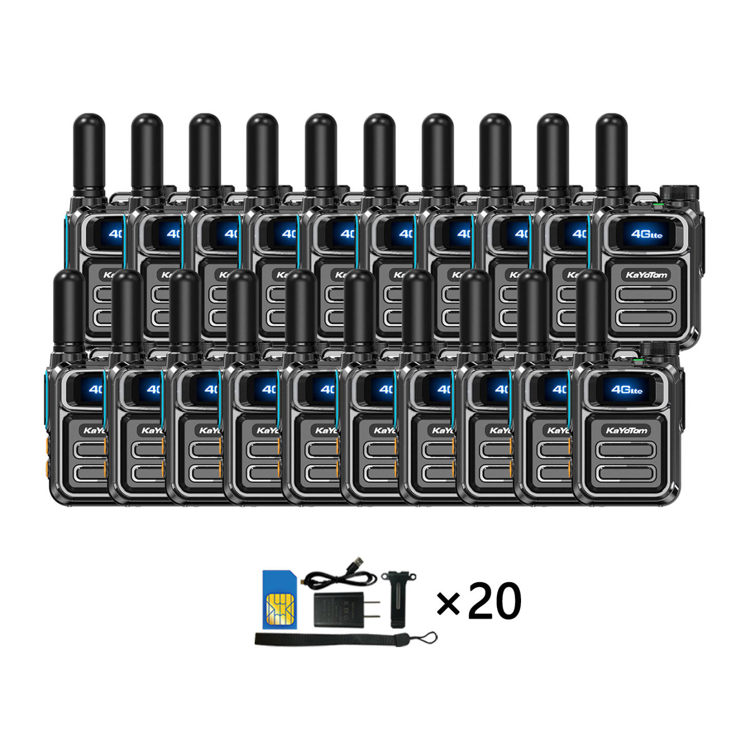 KaYoTom M05 Global Push To Talk (PTT) Walkie-Talkie, Built-in SIM, 5000 - Mile Coverage, 200 Channels & Durable Build