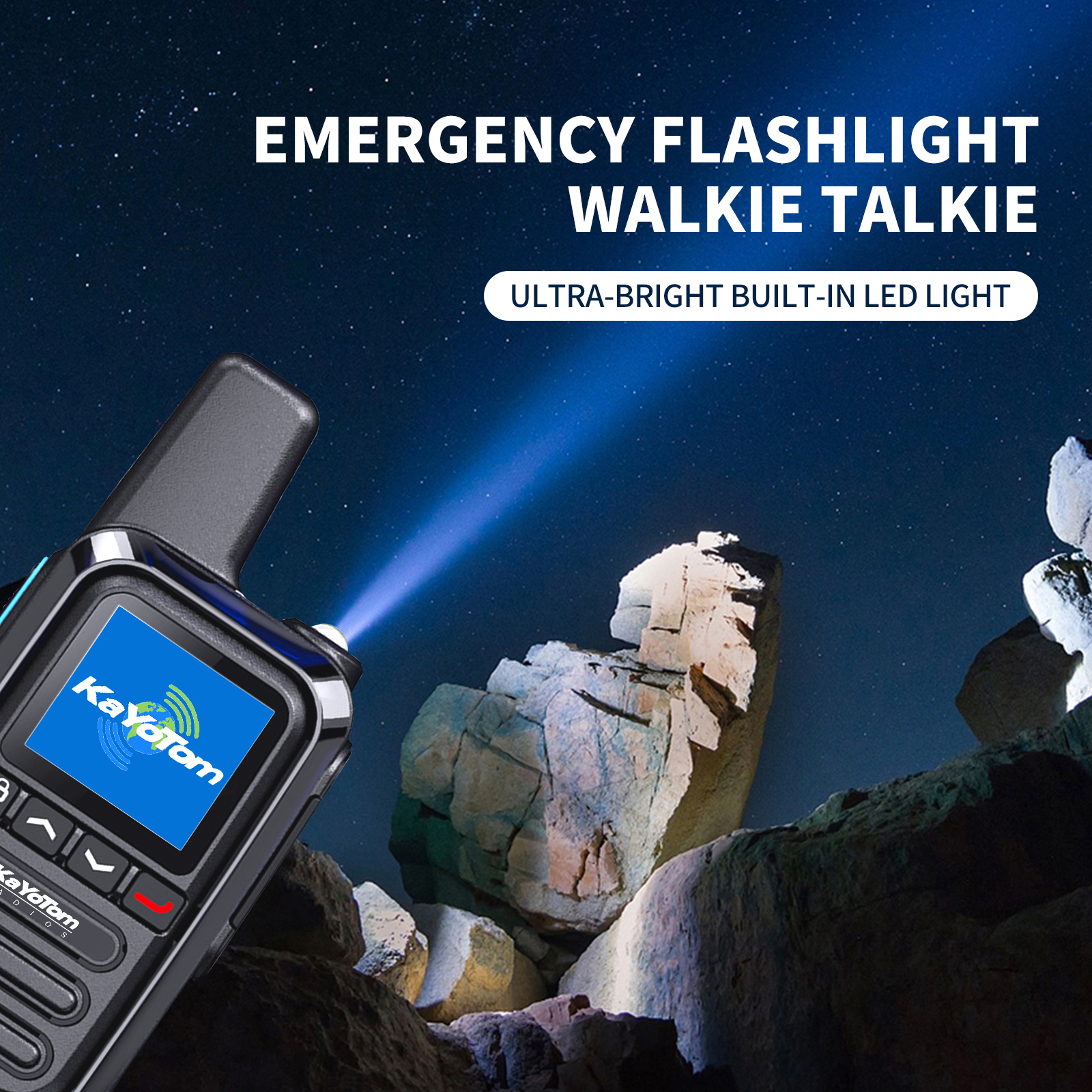 KaYoTom G05 Global Walkie Talkie Unlimited Range Encrypted Two-Way Radio - 72H Battery, HD Audio, Lightweight & LED Flashlight, 172 Countries Coverage