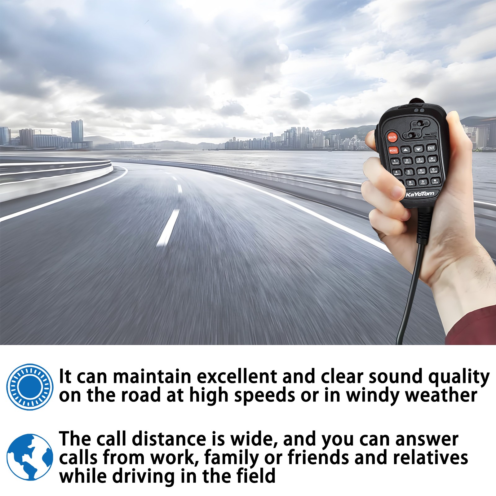 KaYoTom Professional Dual-mode Car Walkie Talkie, Long-distance & High-definition Sound, Public Network & Analog Dual-band for Efficient Communication