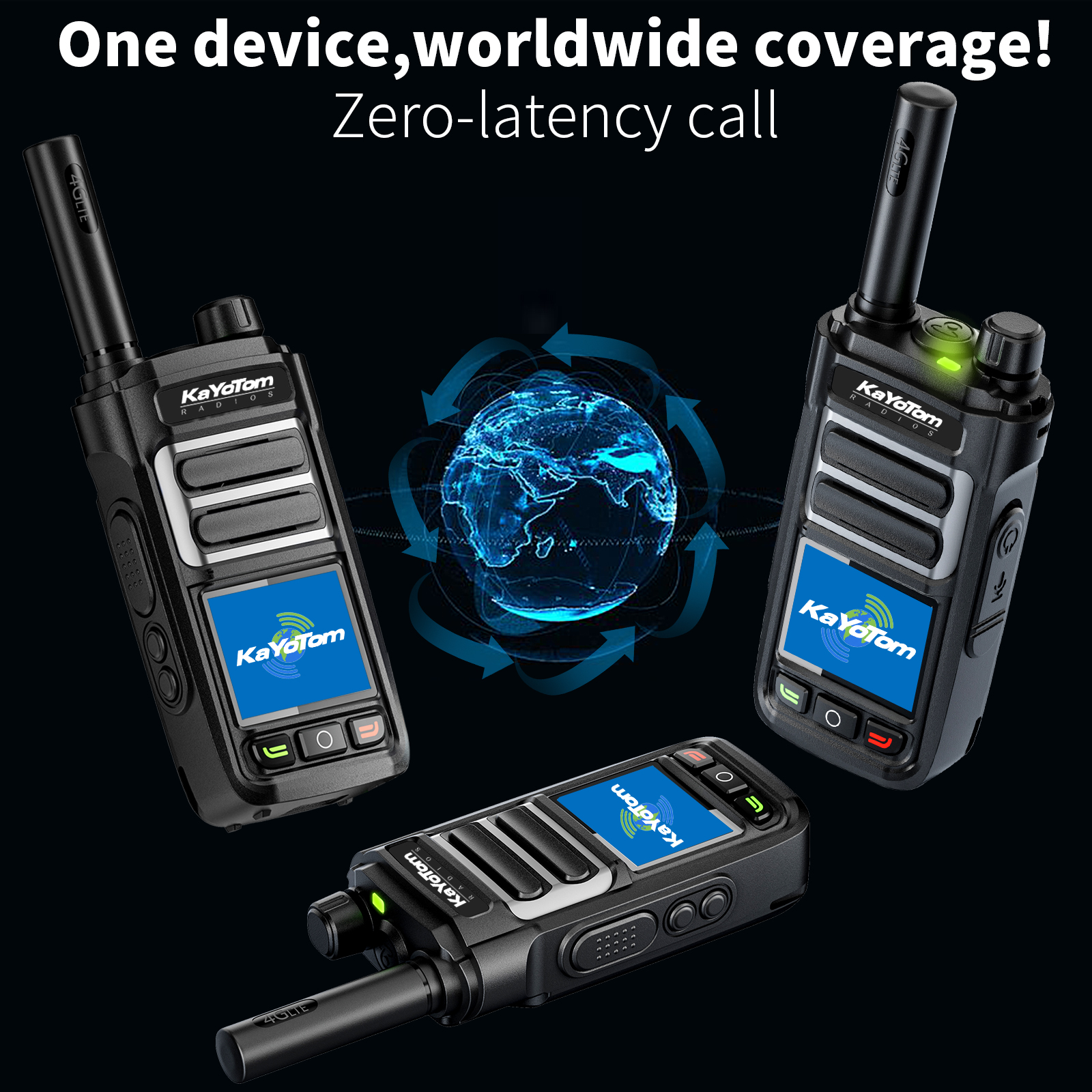 KaYoTom G07 Global Walkie Talkie – Unlimited Range PoC Radio with Nationwide Coverage, 4G LTE Network, Clear Voice & Secure Communication for Outdoor, Business & Emergency Use