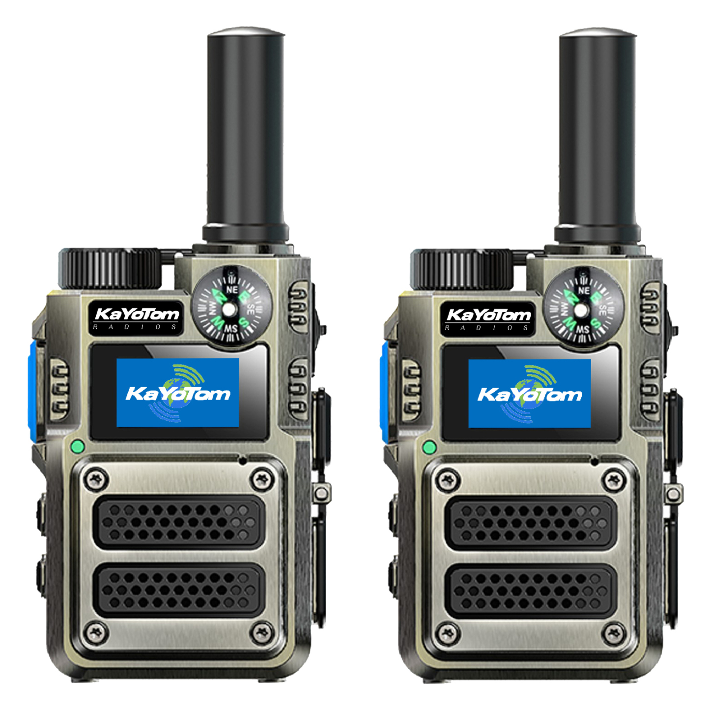 KaYoTom M12 Global Walkie Talkie Unlimited Range Encrypted Two-Way Radio - Compass, 72H Battery, HD Audio, Lightweight & LED Flashlight, 172 Countries Coverage