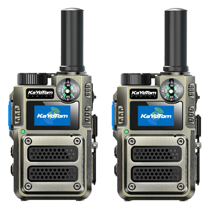 KaYoTom M12 Global Walkie Talkie Unlimited Range Encrypted Two-Way Radio - Compass, 72H Battery, HD Audio, Lightweight & LED Flashlight, 172 Countries Coverage