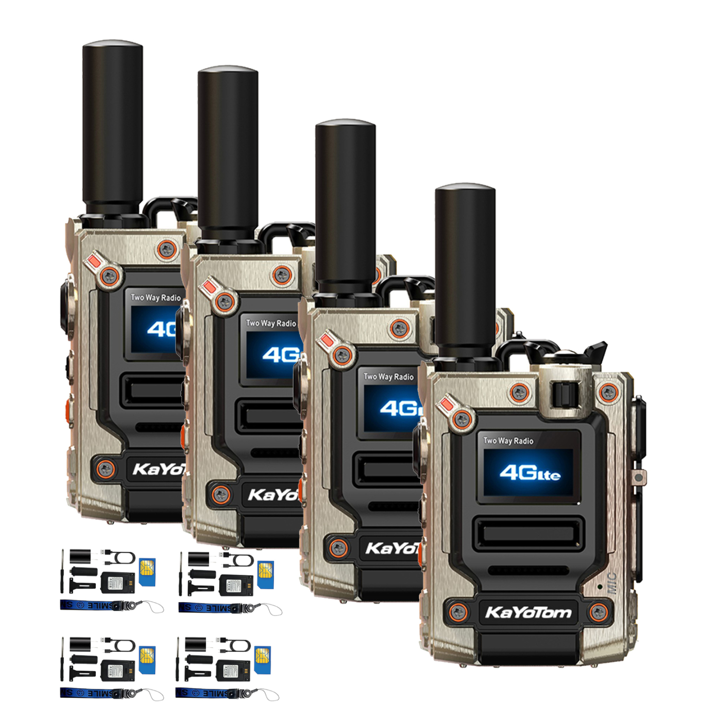 KaYoTom M08 4G Global Walkie-Talkie - Long-Distance Communication, Durable Design, Multi-Functional LED Lighting