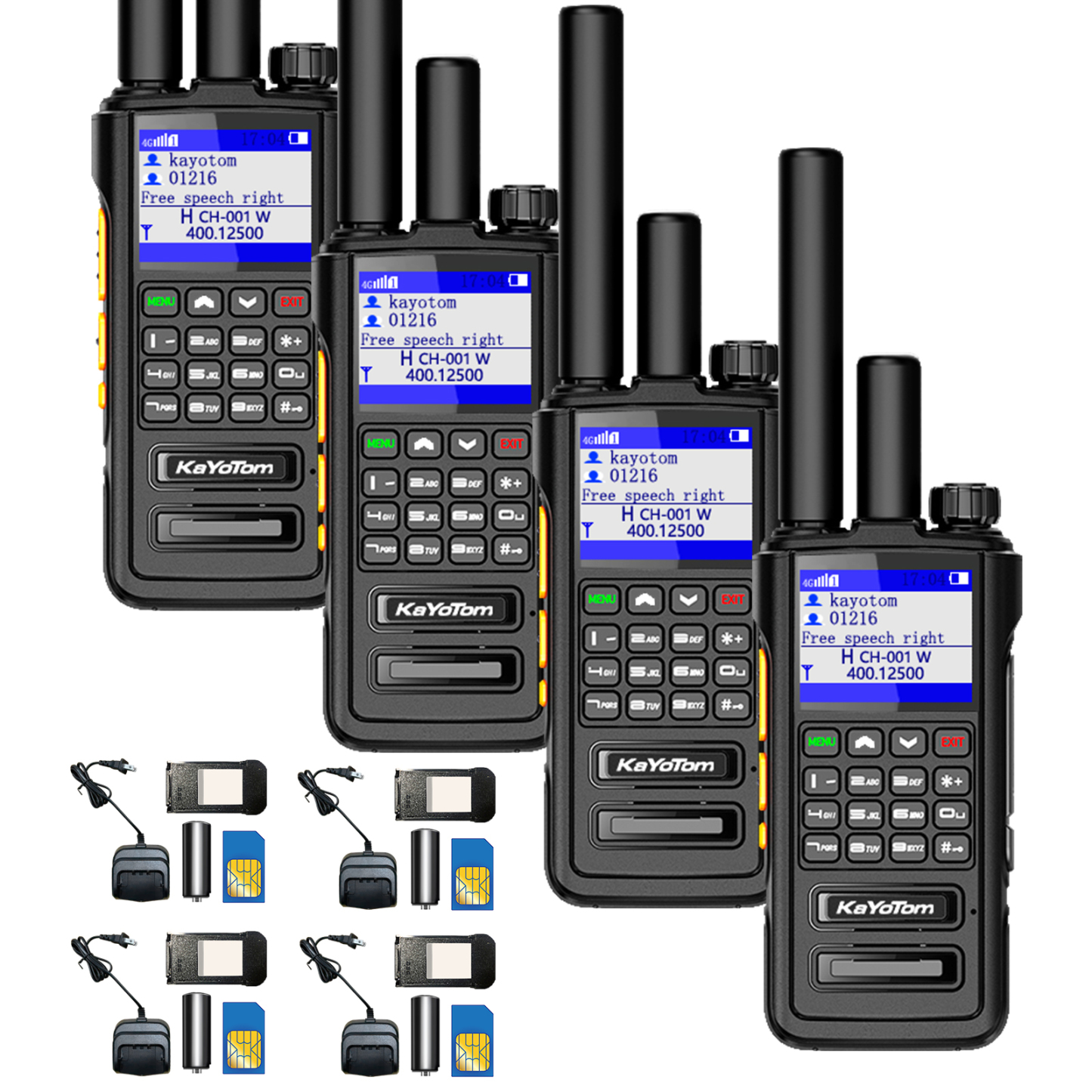 KaYoTom D09 Dual-Mode Global Push-to-Talk Walkie-Talkie with POC + UHF, Waterproof, Long Battery Life and Optional GPS
