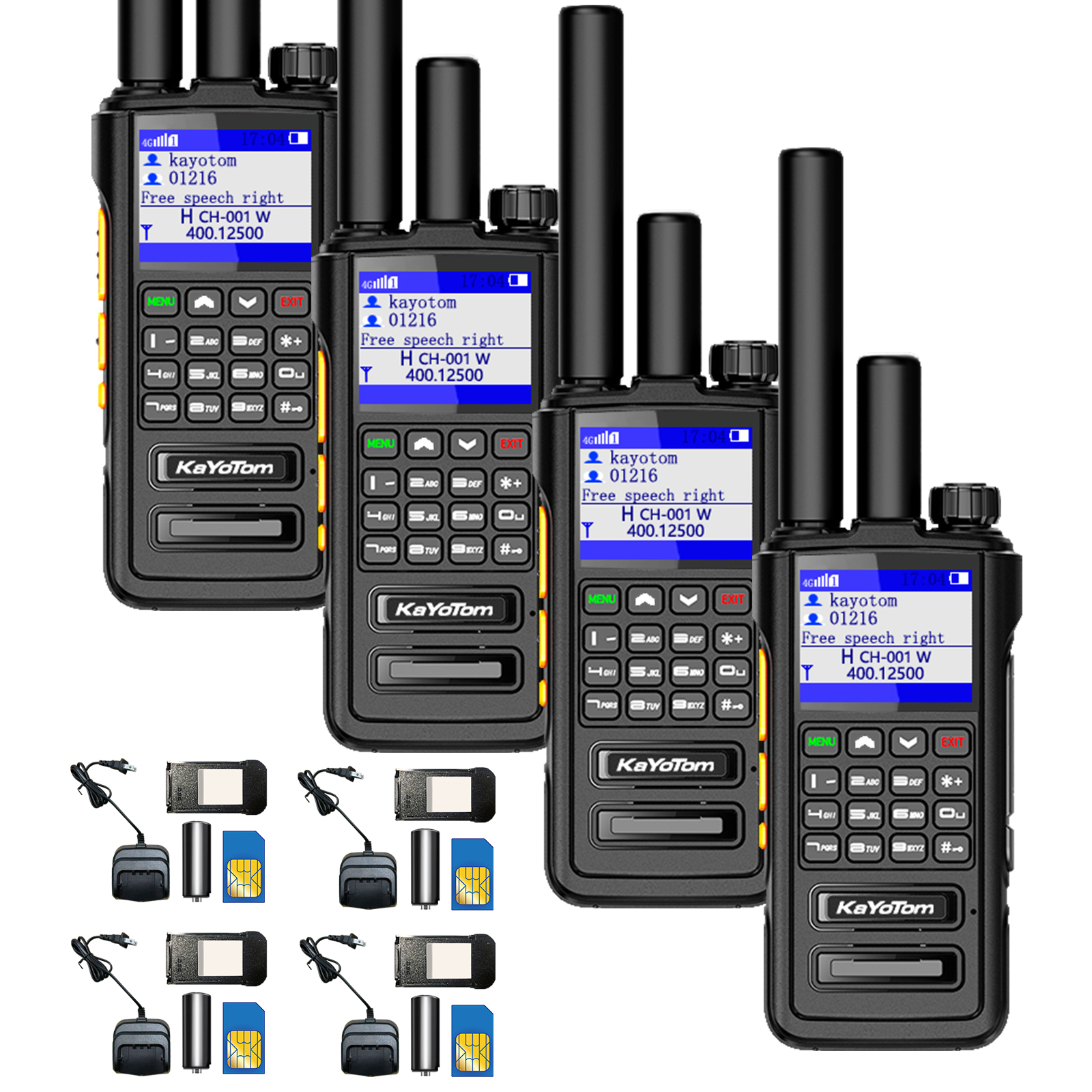 KaYoTom D09 Dual-Mode Global Push-to-Talk Walkie-Talkie with POC + UHF, Waterproof, Long Battery Life and Optional GPS