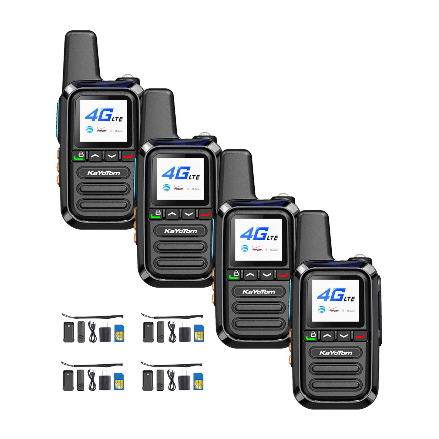 KaYoTom G05 Global PTT Walkie Talkie - 5000 Miles Range, Built-in SIM, 200 Channels, Instant Use & LED Illumination