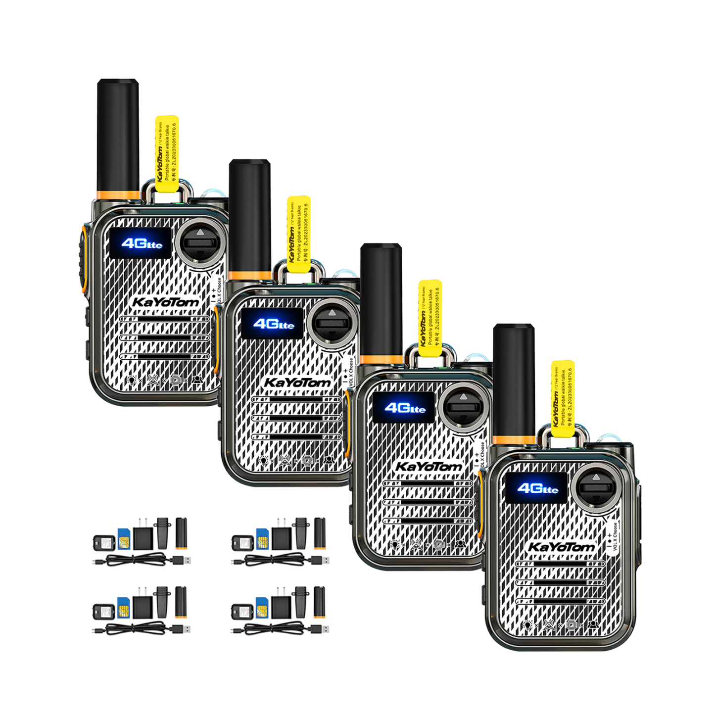 KaYoTom Global 4G PoC Walkie Talkie - 5000KM Long Range, Unlimited Coverage, Rechargeable, Ideal for Hiking & Camping - No Platform Fee