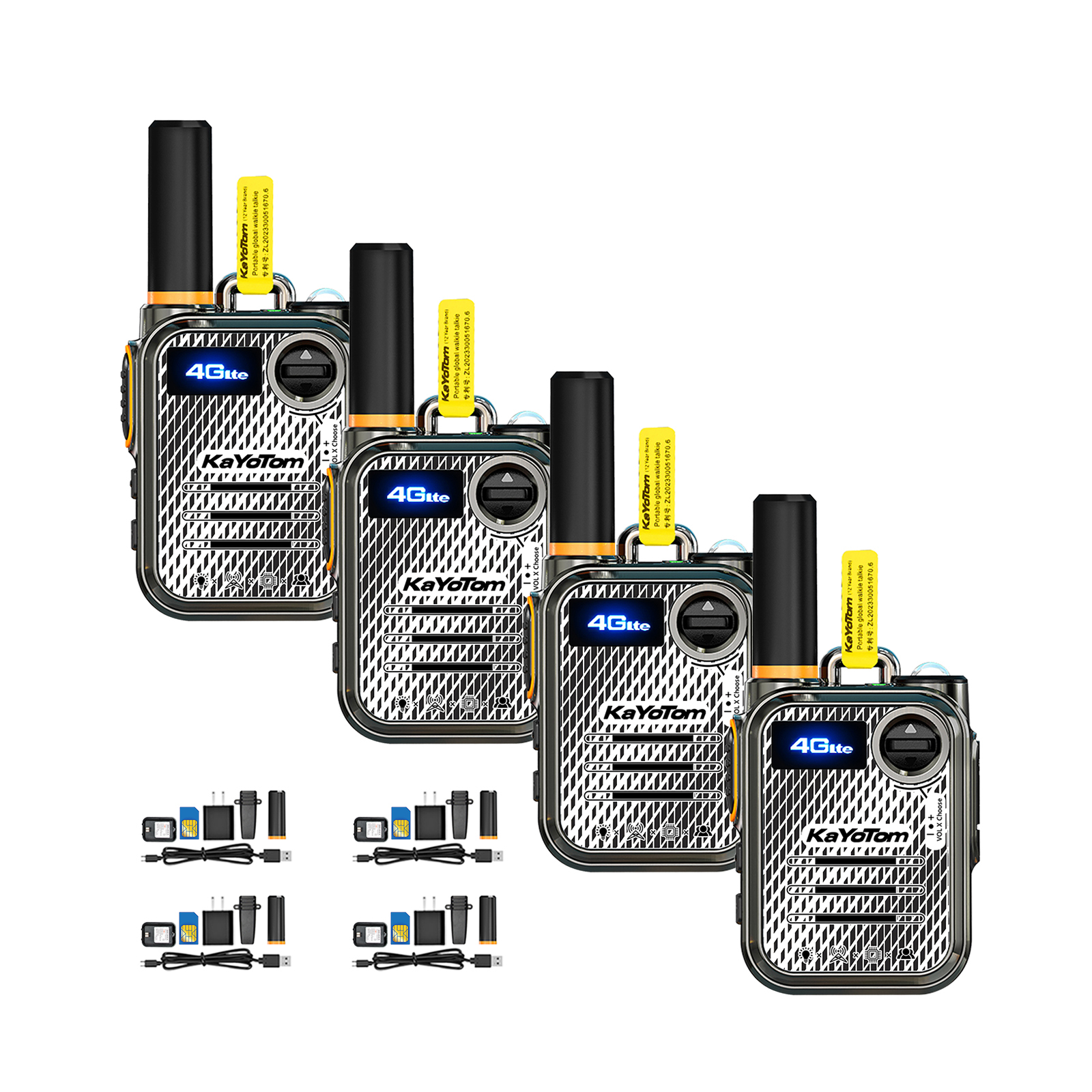 KaYoTom Global 4G PoC Walkie Talkie - 5000KM Long Range, Unlimited Coverage, Rechargeable, Ideal for Hiking & Camping - No Platform Fee
