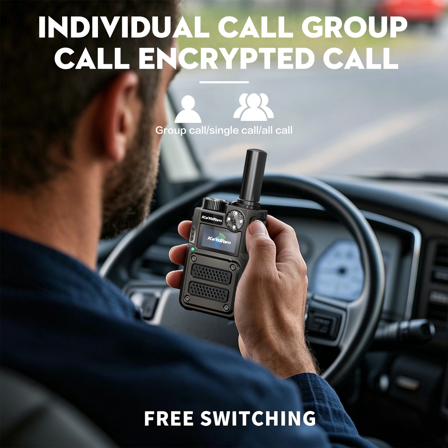 KaYoTom M12 Global Unlimited Range 4G LTE PoC Rapid Walkie Talkies Long Range Two-Way Radios 5000+ Miles with Nationwide Range Long Distance Radios for Truck Fleet & Construction site