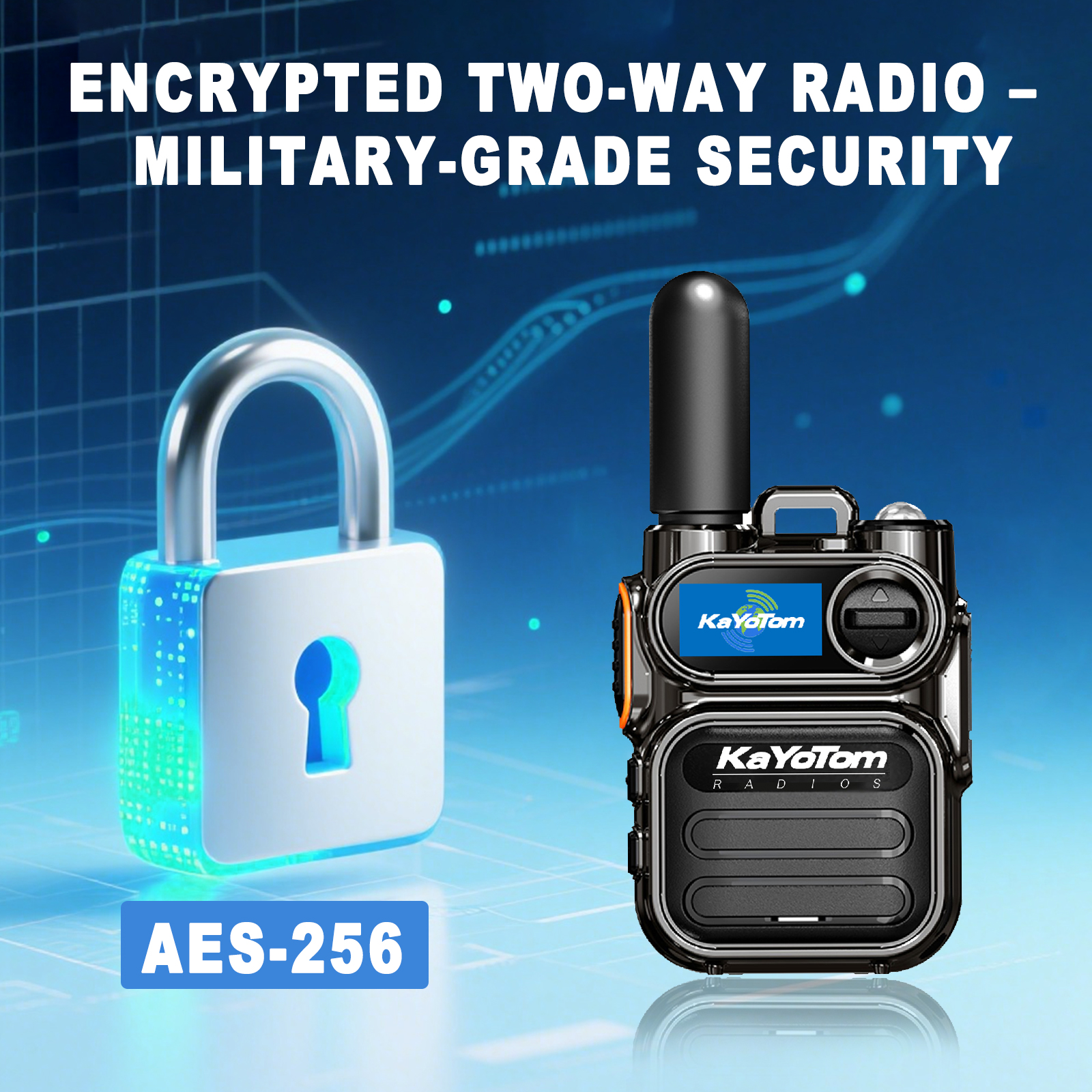 KaYoTom M11 Global Walkie Talkie - Unlimited Range Encrypted Two-Way Radio - 72H Battery, Lightweight & LED Flashlight, 172 Countries Coverage